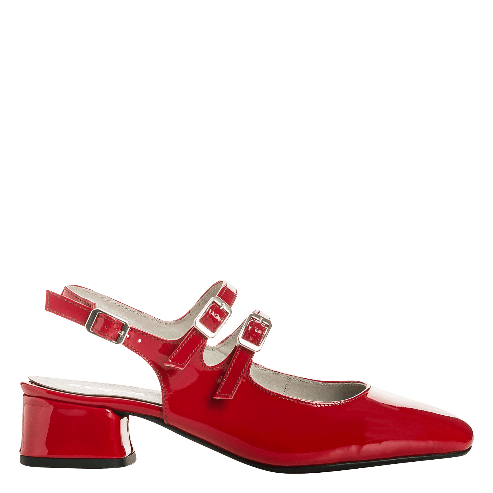 Babis en cuir vernis REQINS Rouge