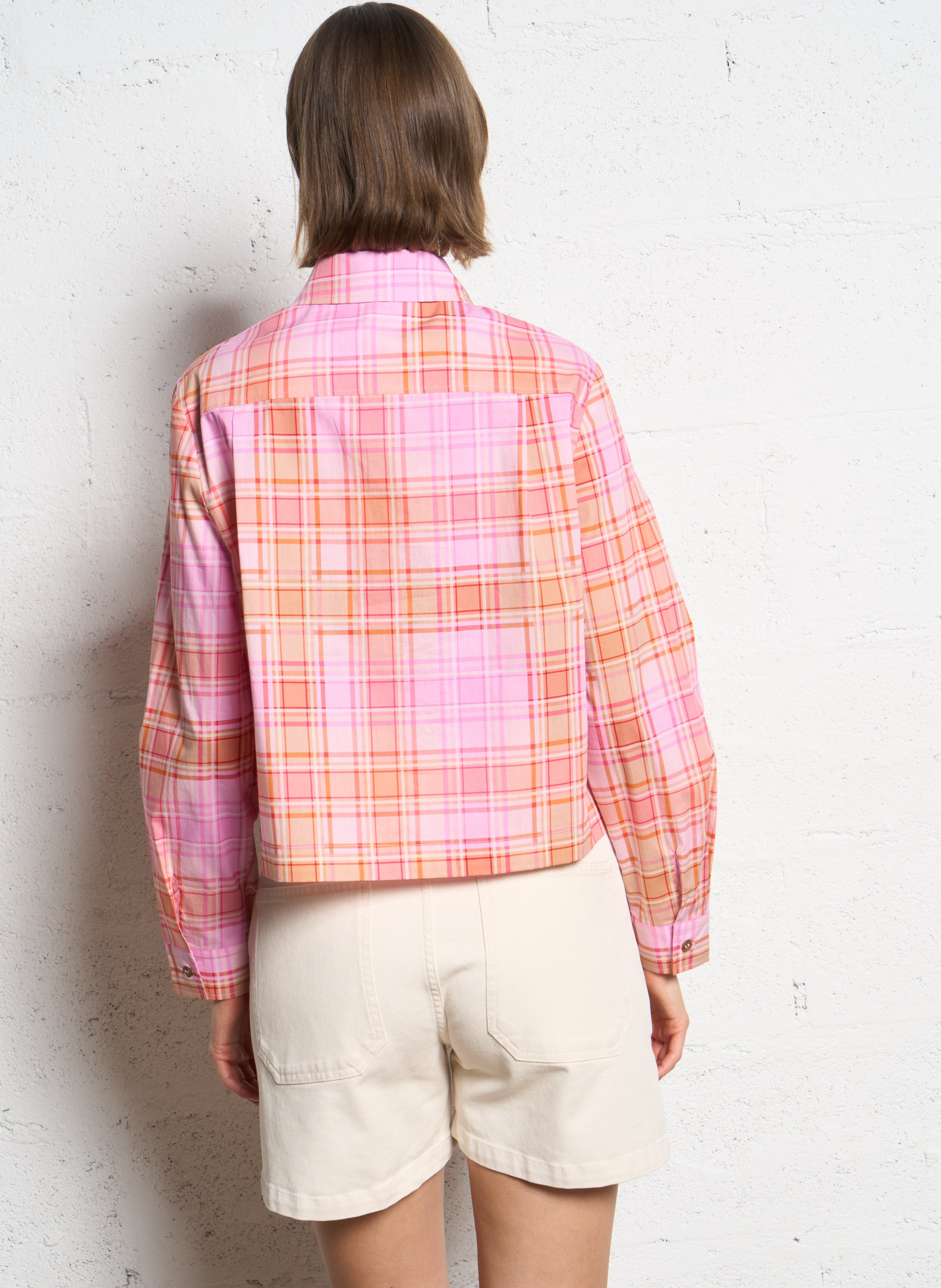 Rechte, katoenen blouse met print SUZIE WINKLE Roze