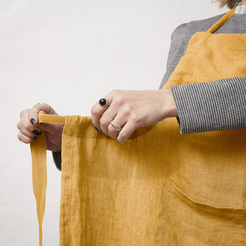 Tablier de chef en gaze de coton Jaune