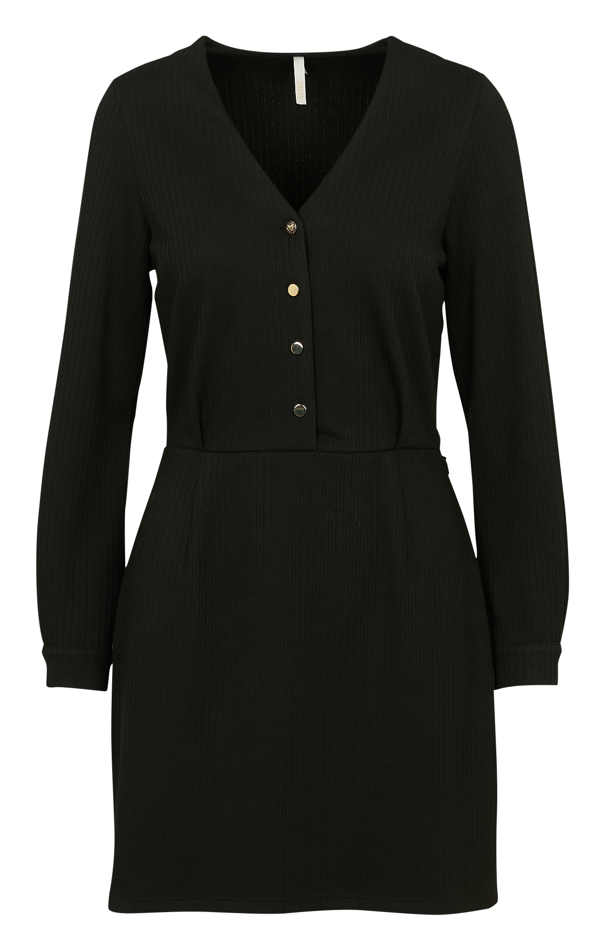 Korte jurk met V-hals I CODE Black