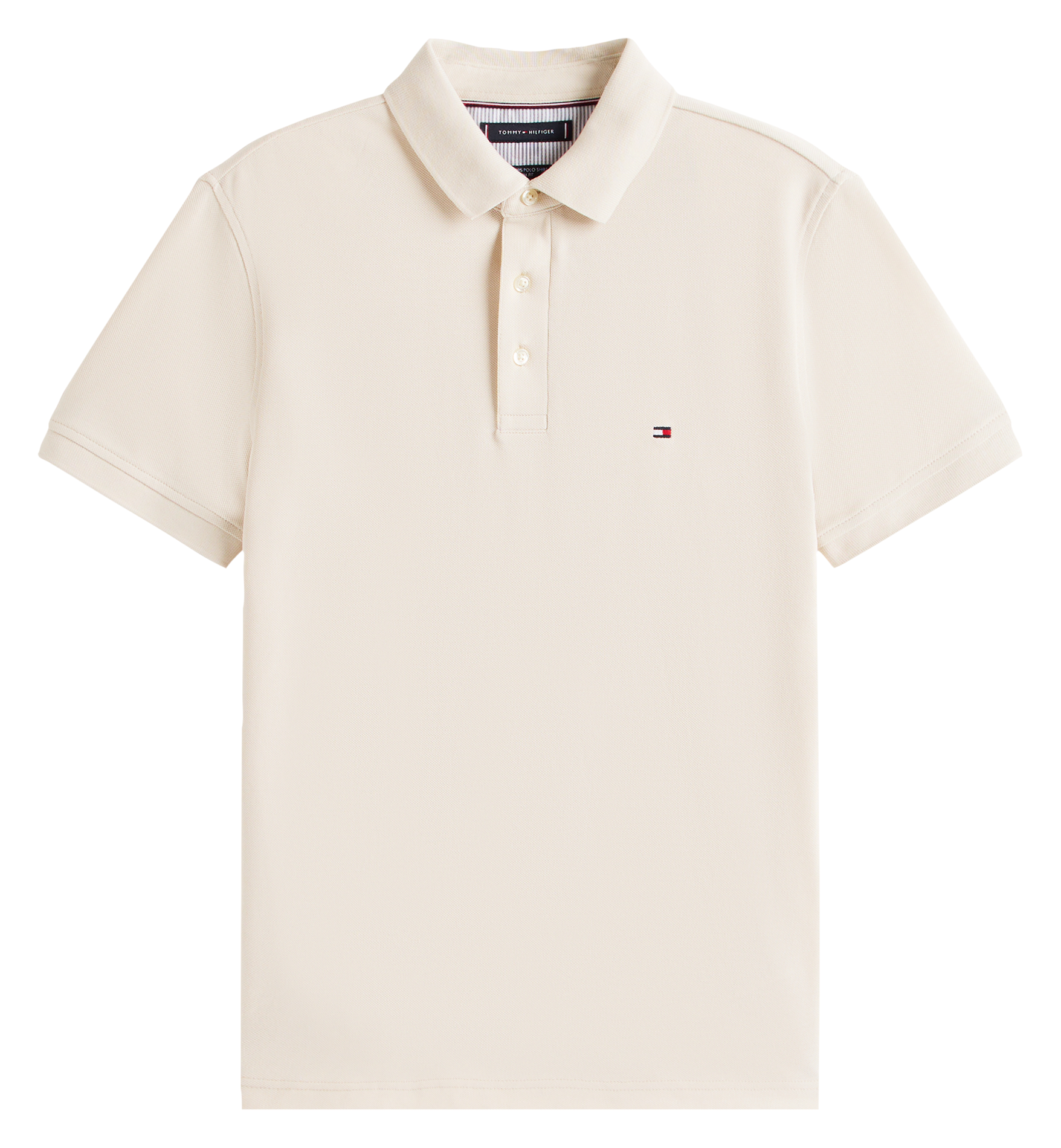 Slim-fit organic cotton polo shirt TOMMY HILFIGER Beige