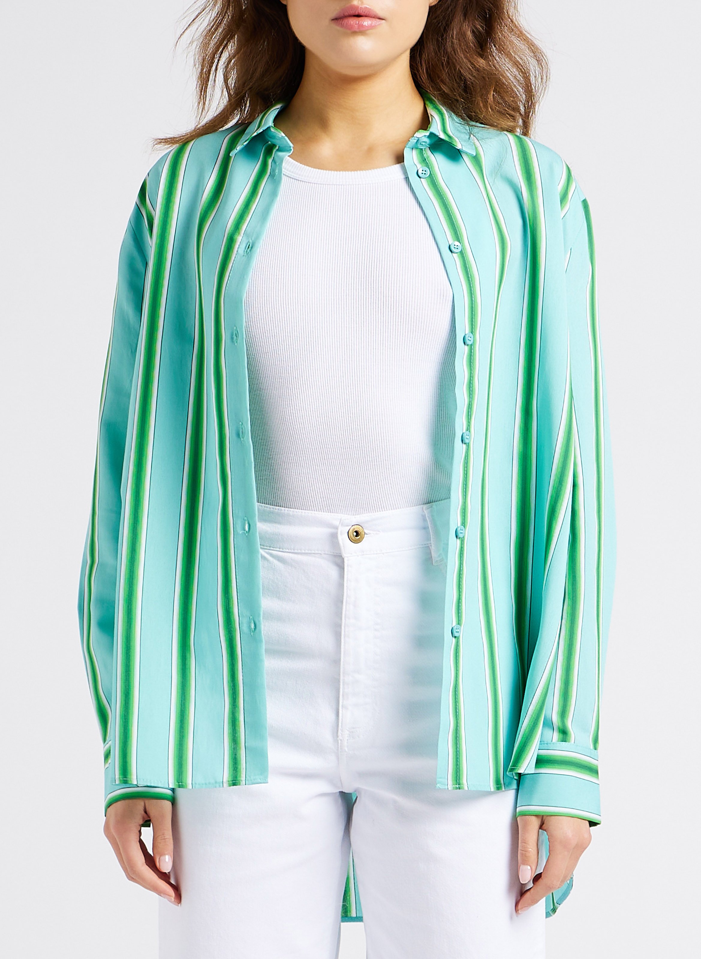 Chemise col classique ample à rayures IMPERIAL Vert