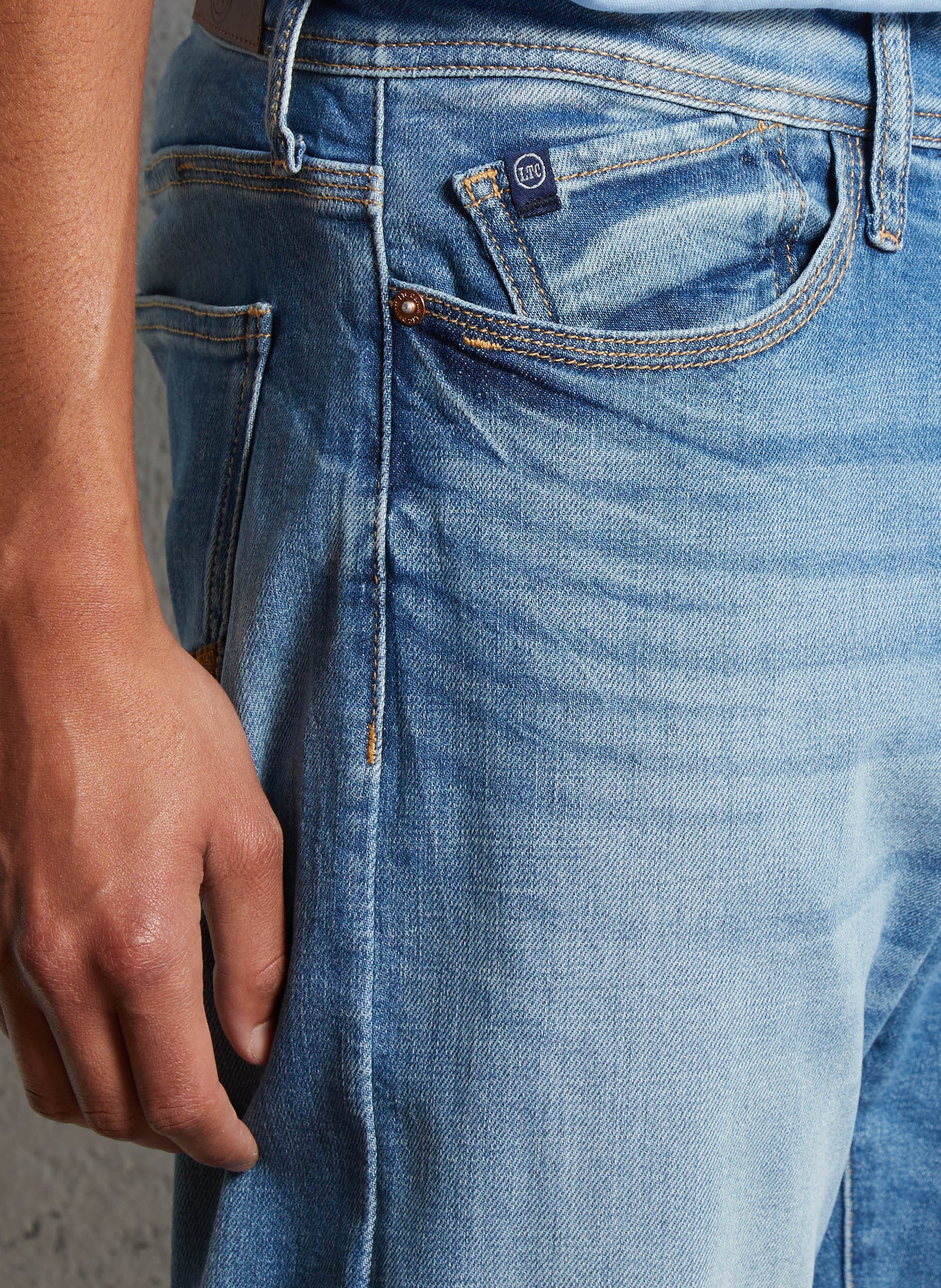 Cotton-blend straight jeans LE TEMPS DES CERISES Blue