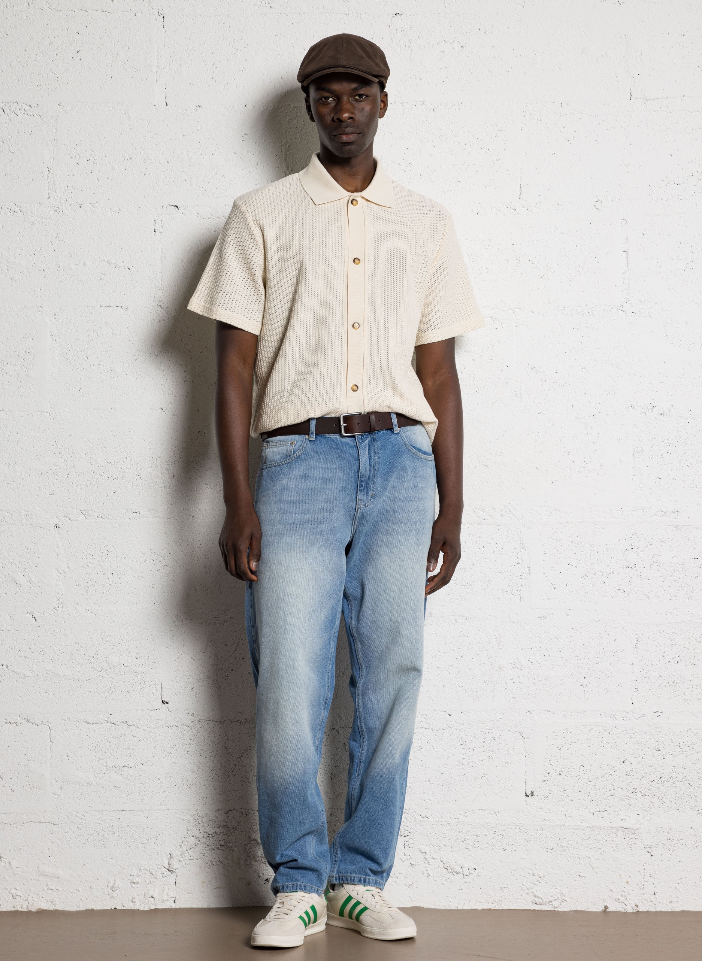 Gerade geschnittenes Poloshirt aus Bio-Baumwolle LES DEUX Beige