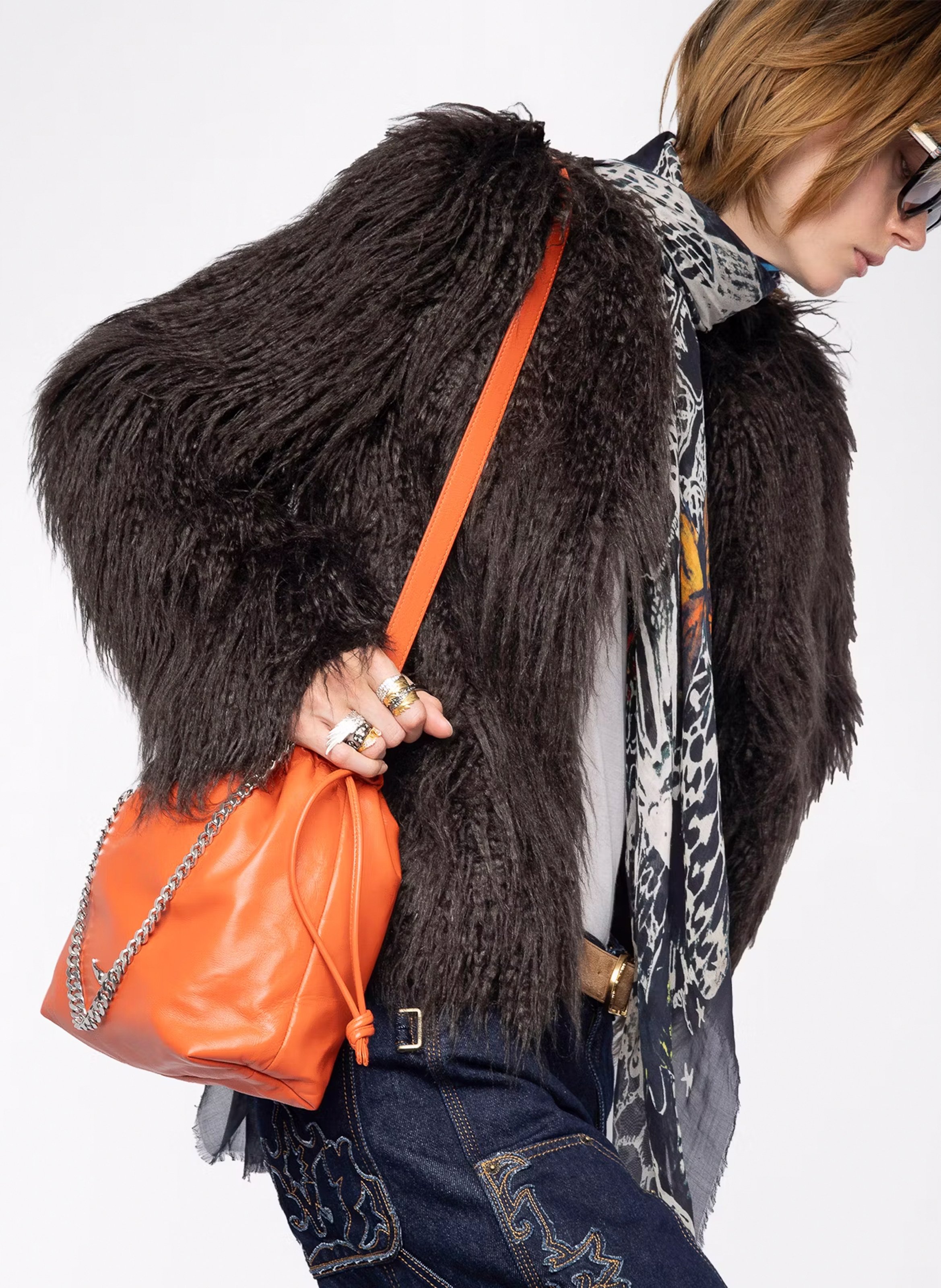 Leren crossbodytas  ZADIG&VOLTAIRE Oranje
