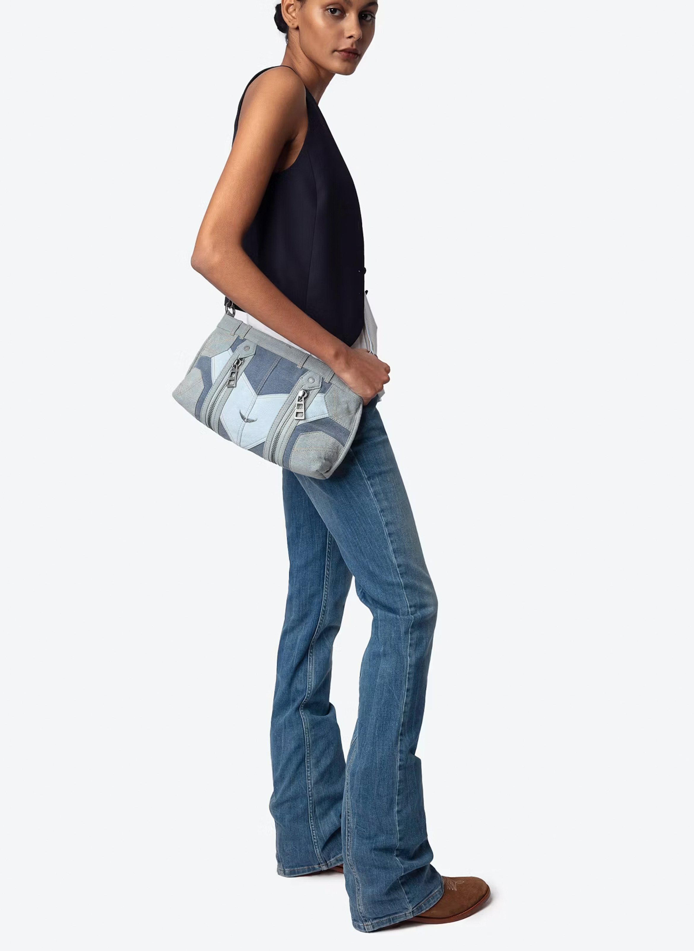 Sac bandoulière en coton ZADIG&VOLTAIRE Bleu