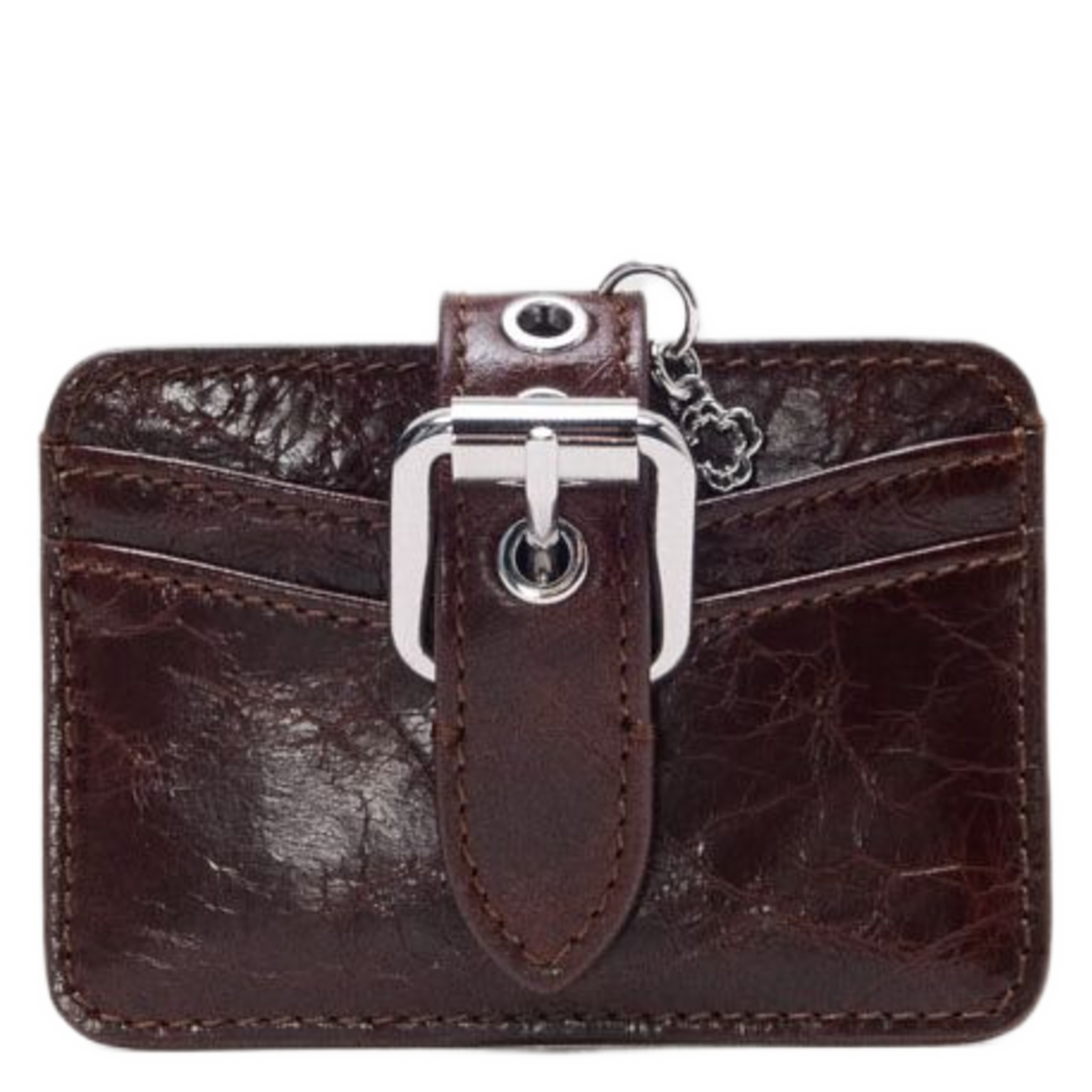 Porte-cartes en cuir MAJE Marron