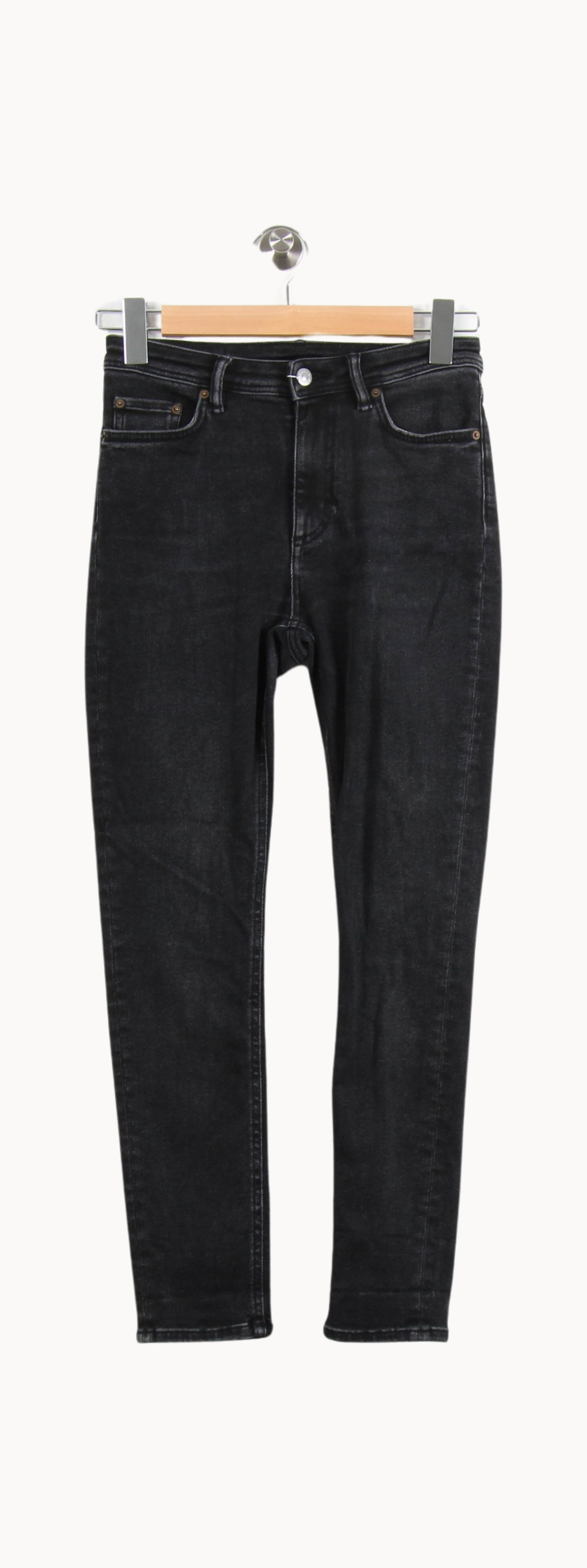 Cropped slim jeans with studs ACNE STUDIOS - Seconde Main Grey