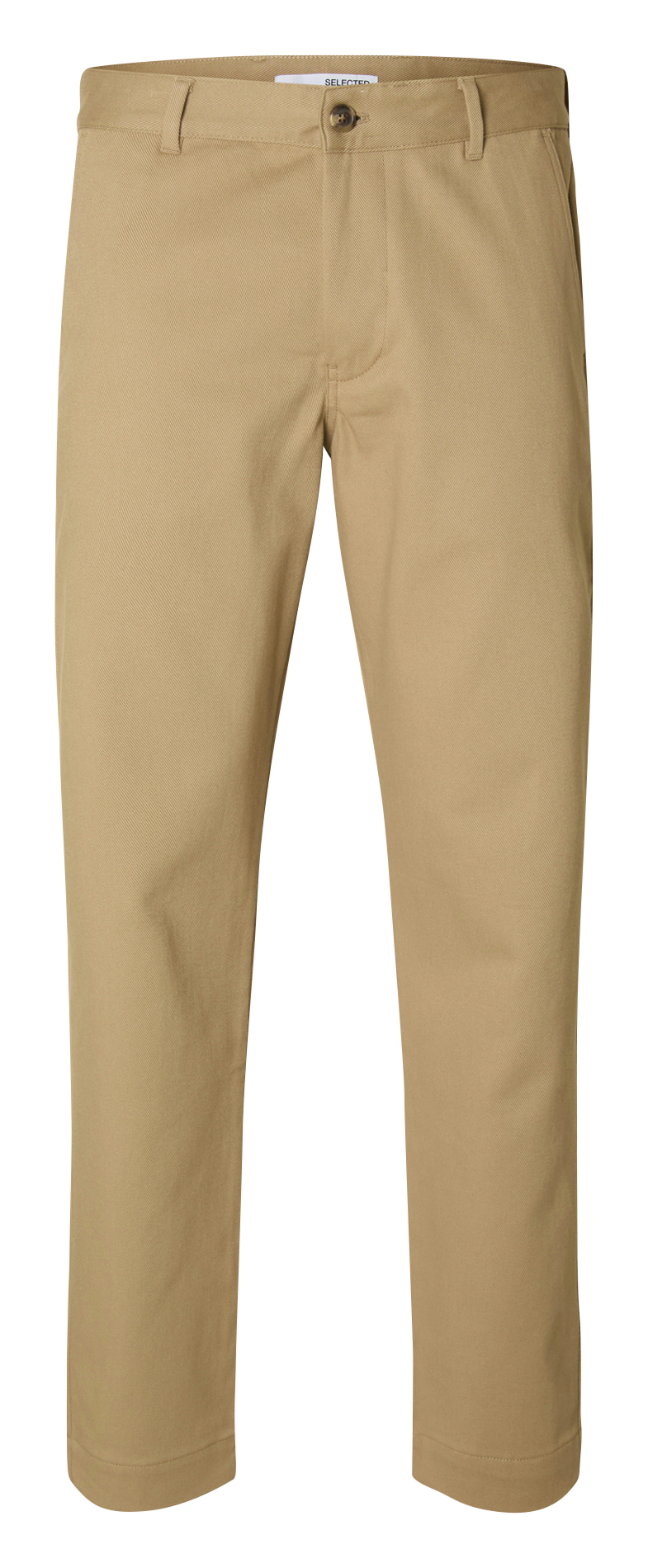 Pantalon droit en coton bio mélangé SELECTED Beige
