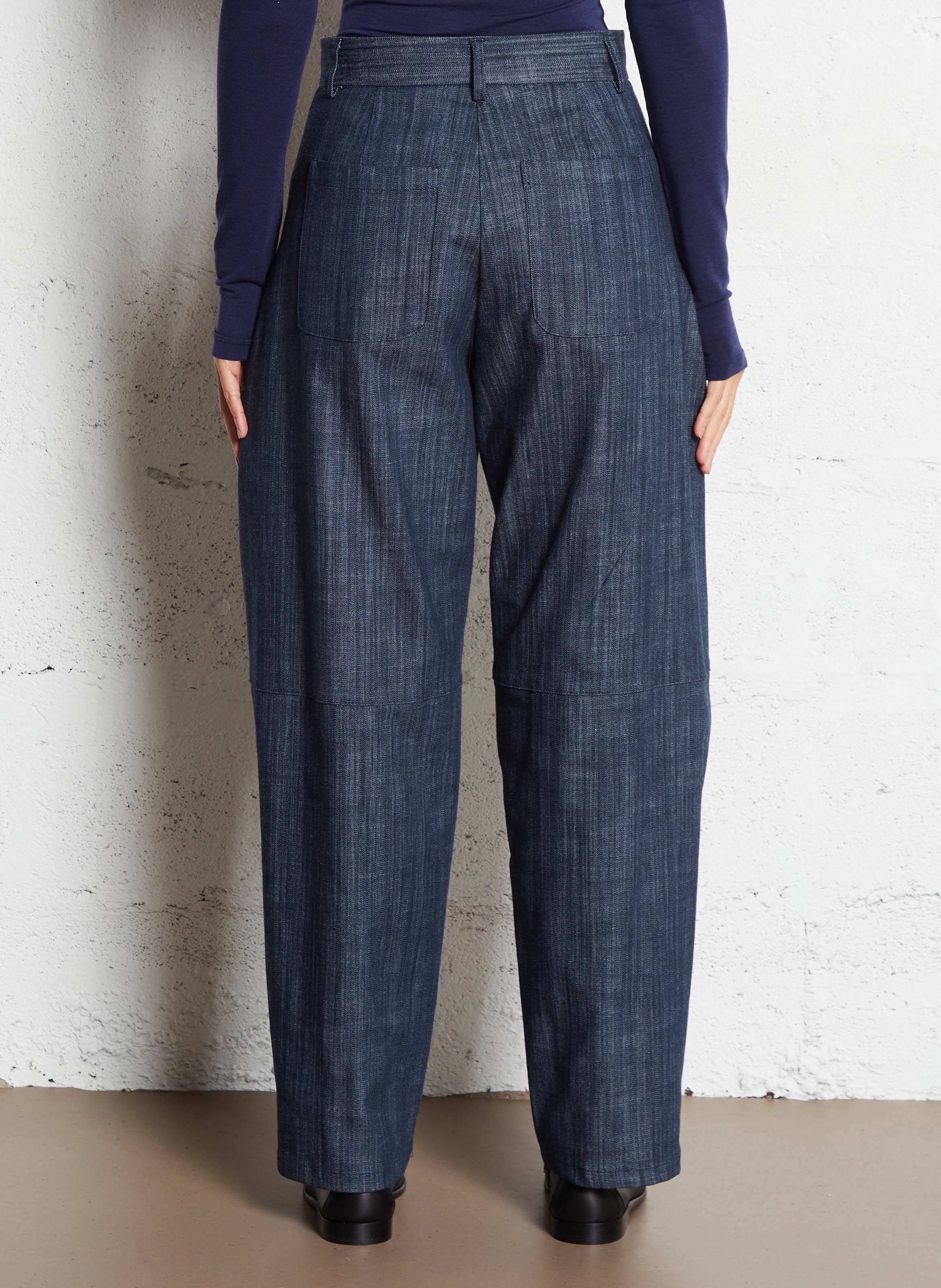 Pantalon ballon taille haute en denim IMPERIAL Bleu