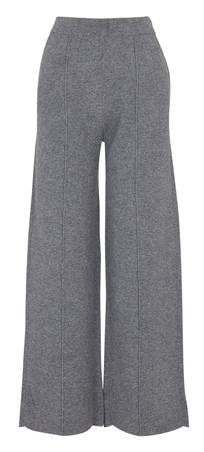 Pantalon large taille haute en cachemire KUJTEN Argent