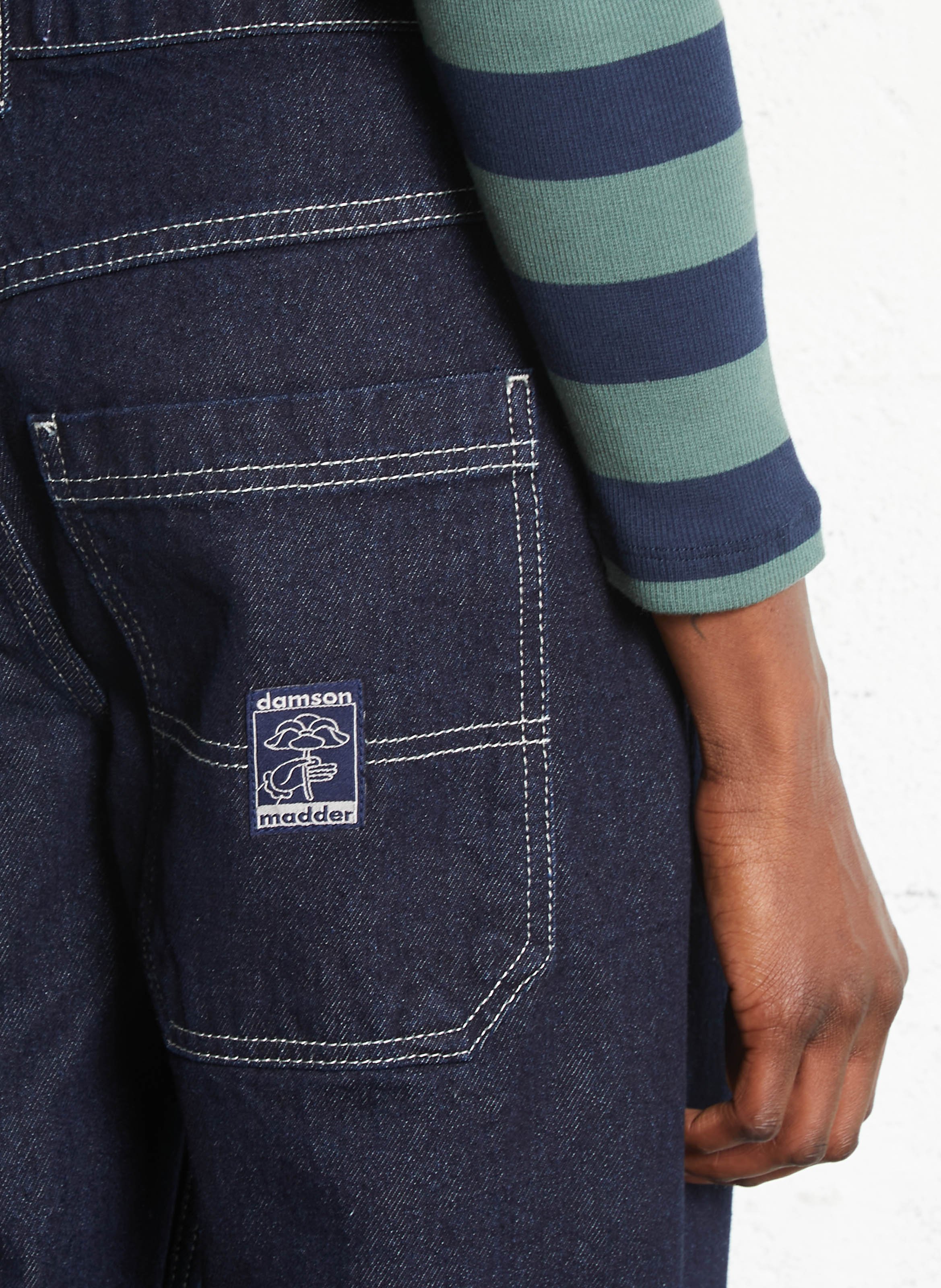 Jean large brut avec surpiqûres DAMSON MADDER Bleu