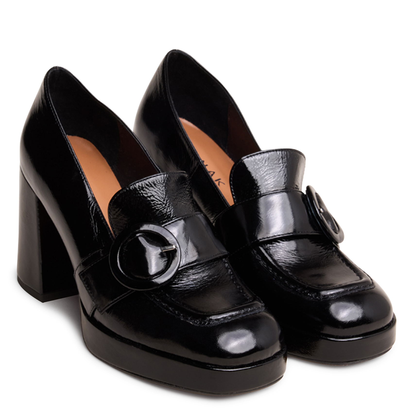 Mocassins en cuir vernis JONAK Noir