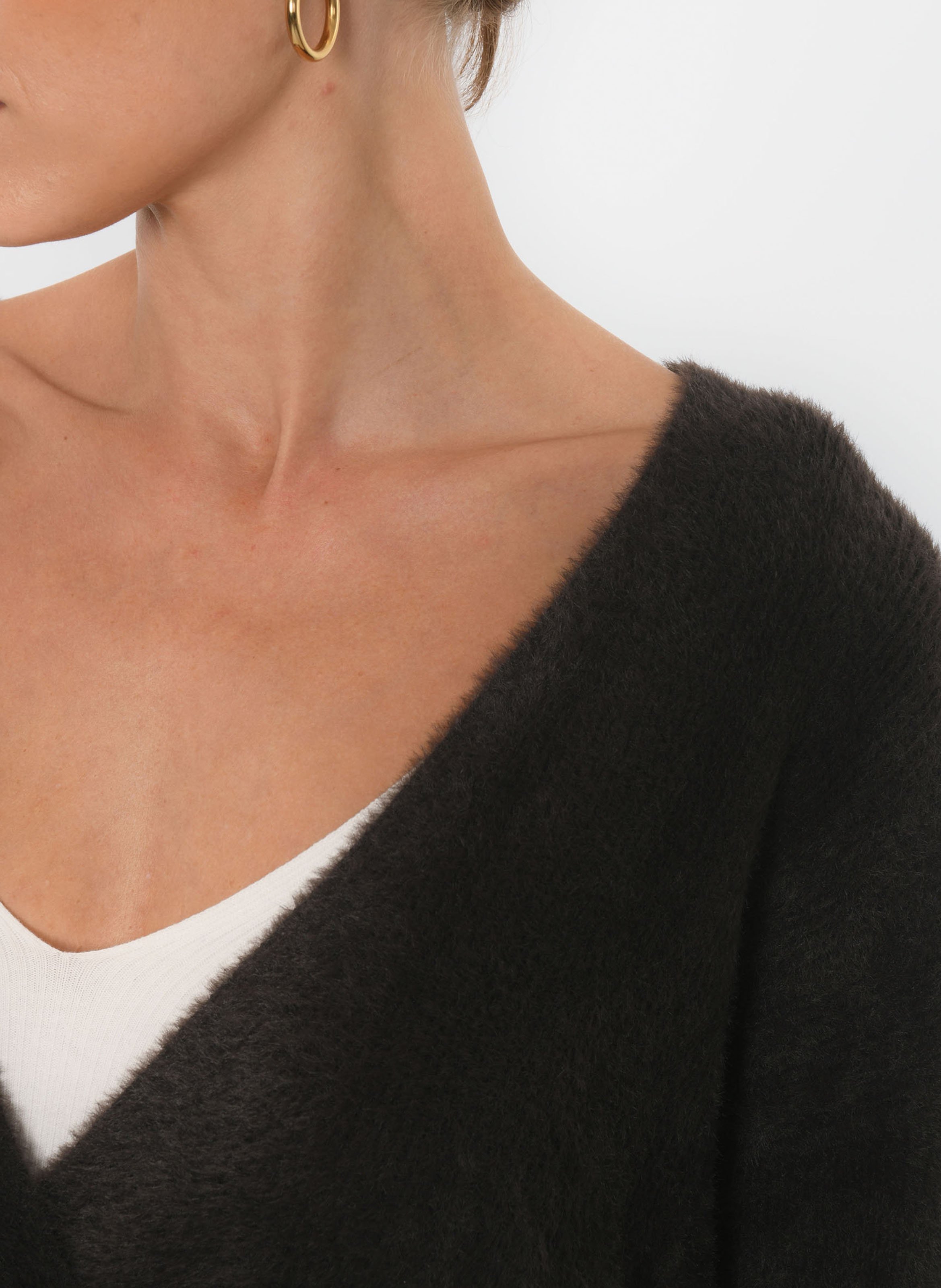 Gilet oversize col V KOOKAI Marron