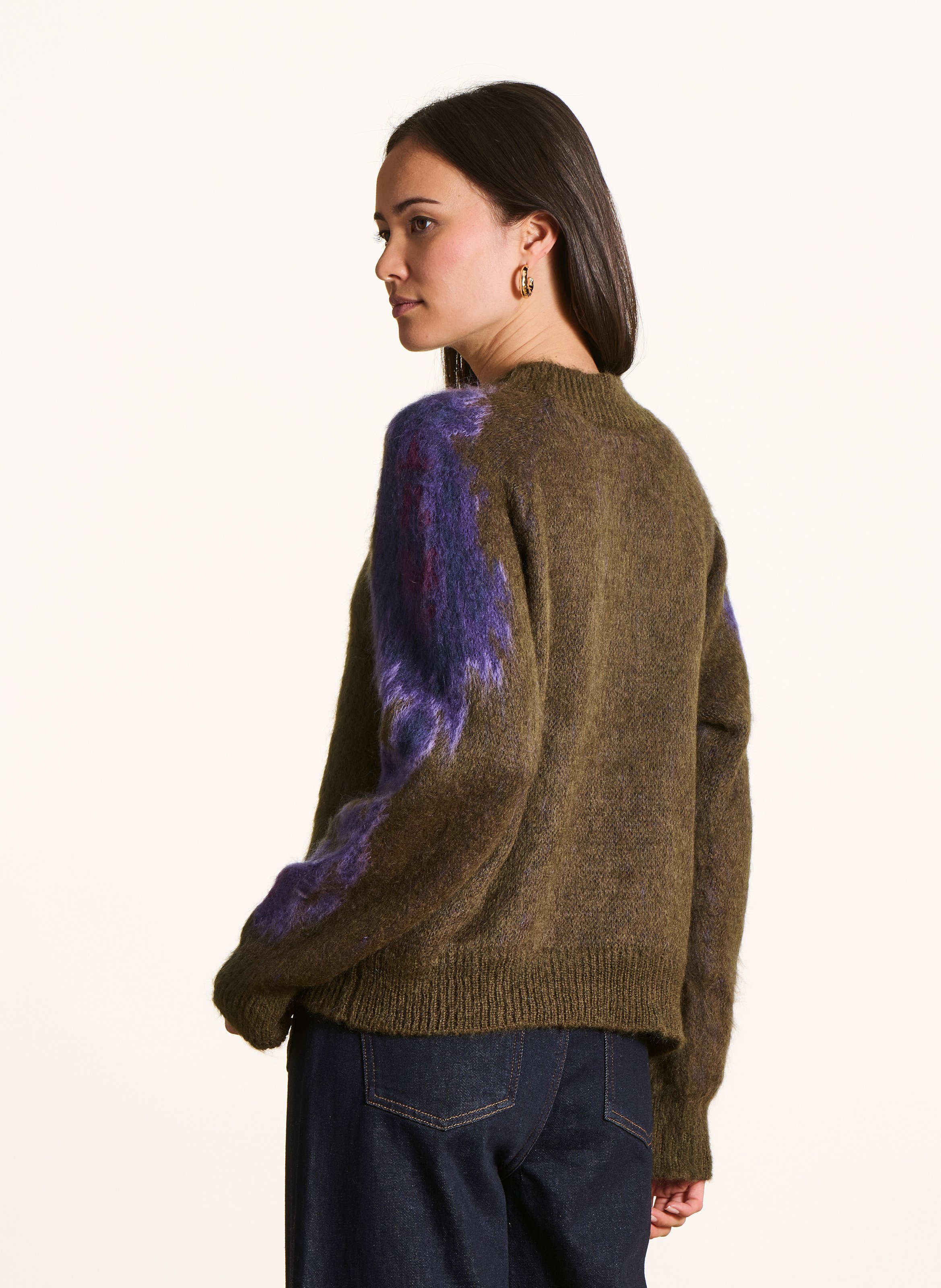 Rundhalsausschnitt-Pullover mit floralem Jacquard-Muster LA FEE MARABOUTEE Mehrfarbig