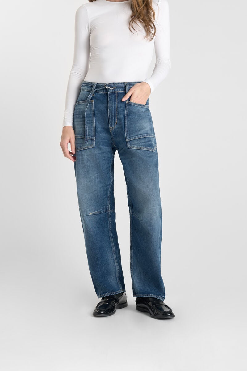 Loose jeans, wide leg, length 34 LE TEMPS DES CERISES Blue