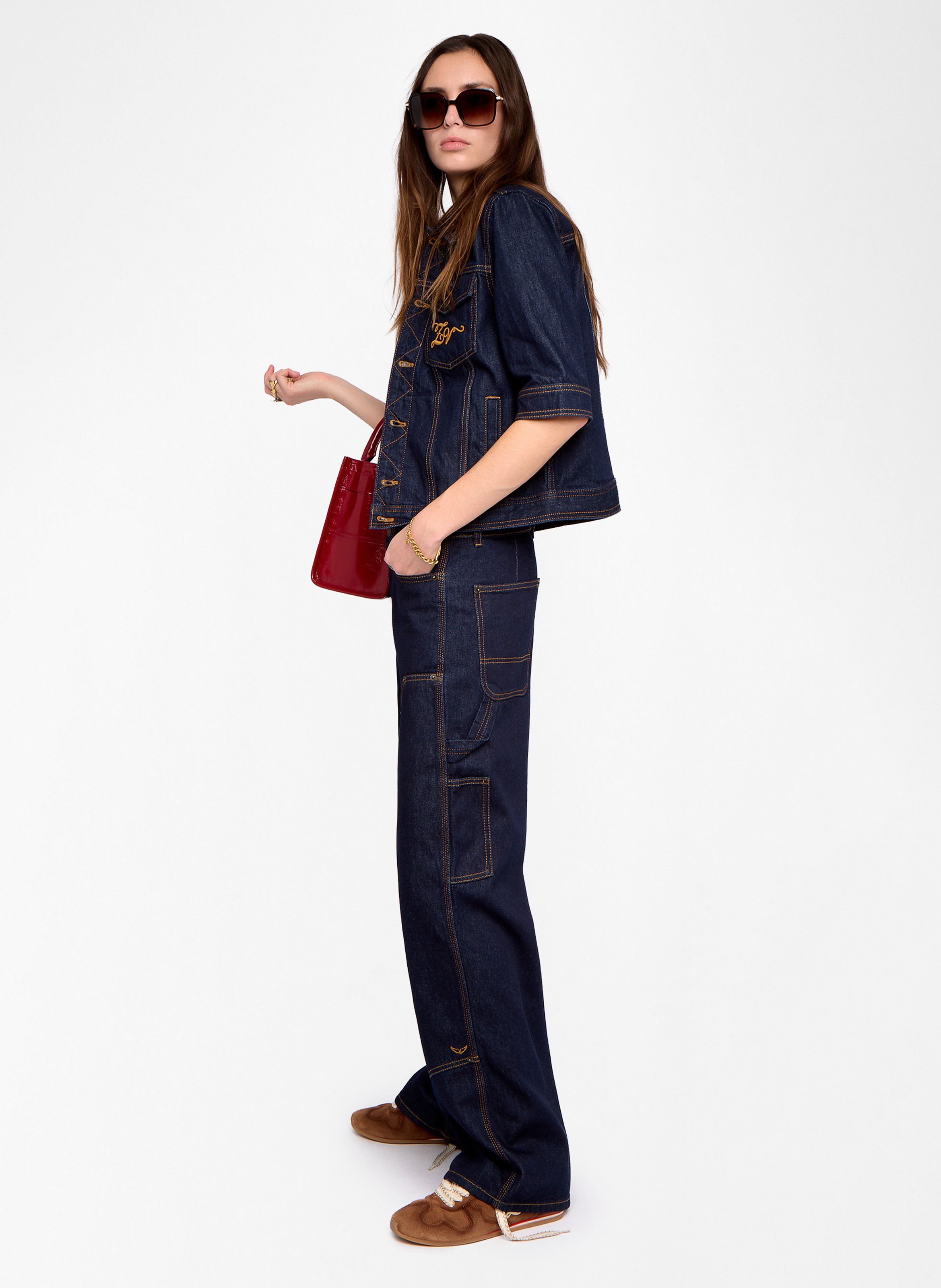 Chemise droite en jean brut ZADIG&VOLTAIRE Bleu