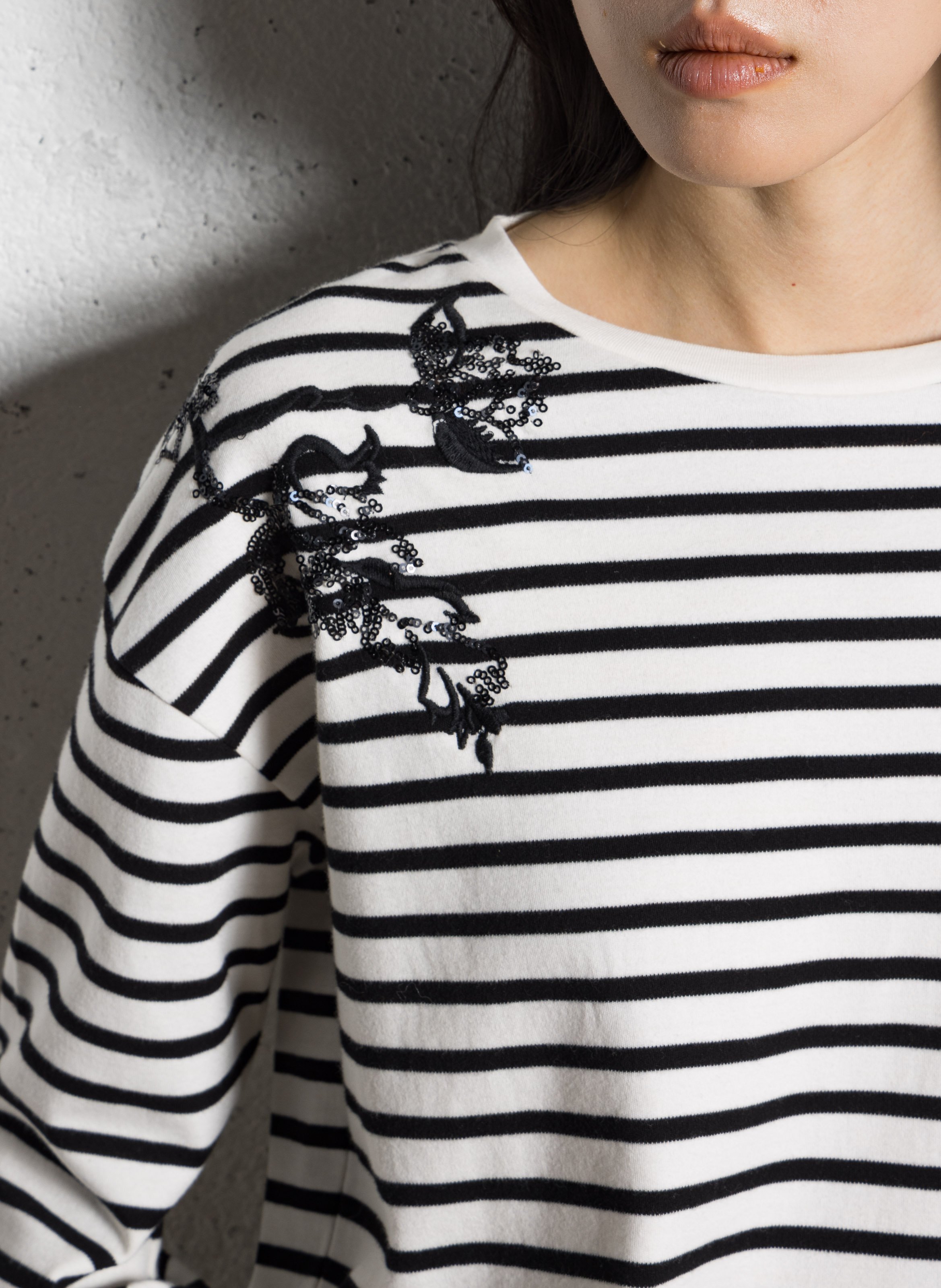 Loose-fit round-neck cotton T-shirt IKKS Black