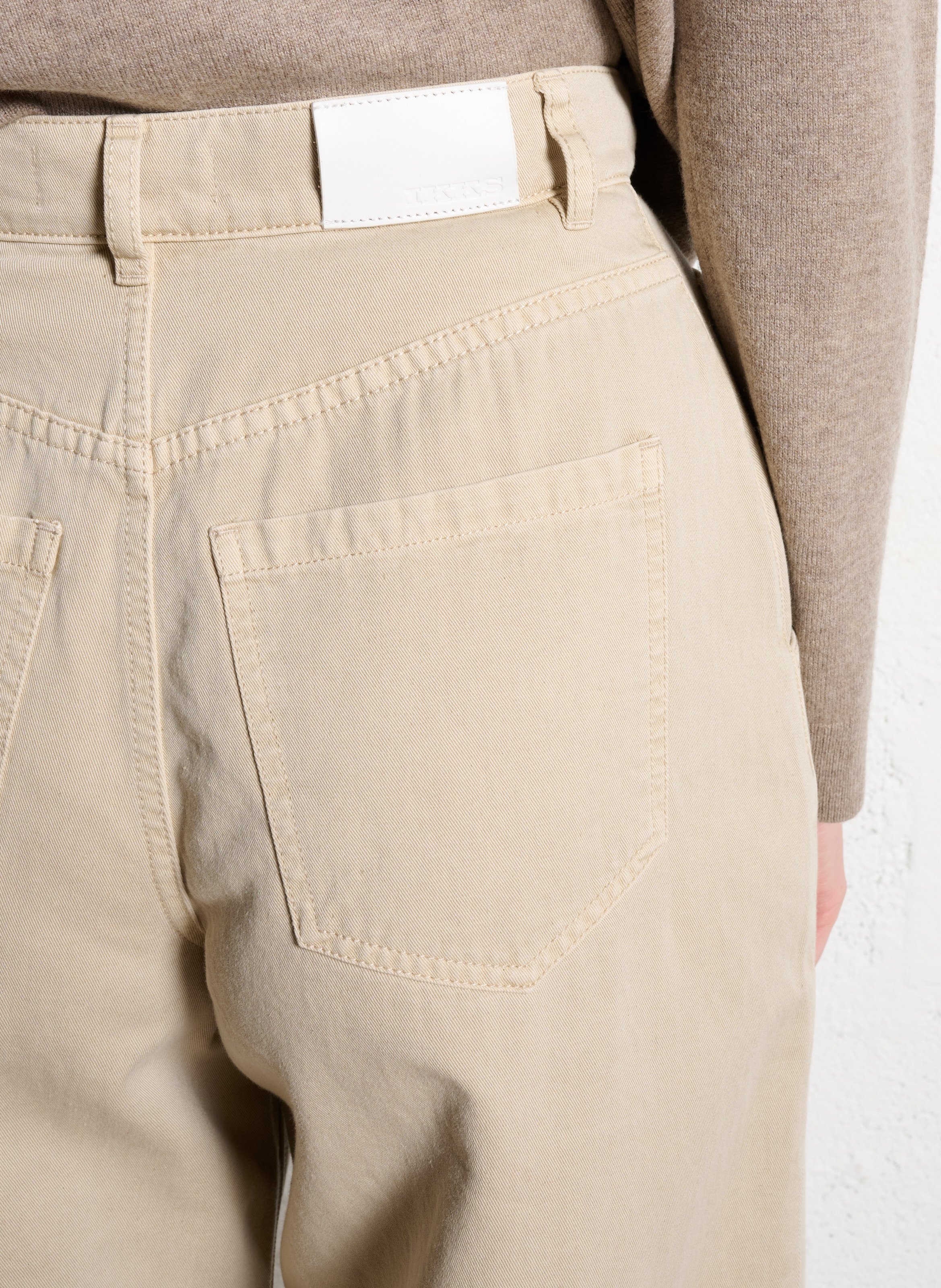 Wijde broek van katoen IKKS Beige