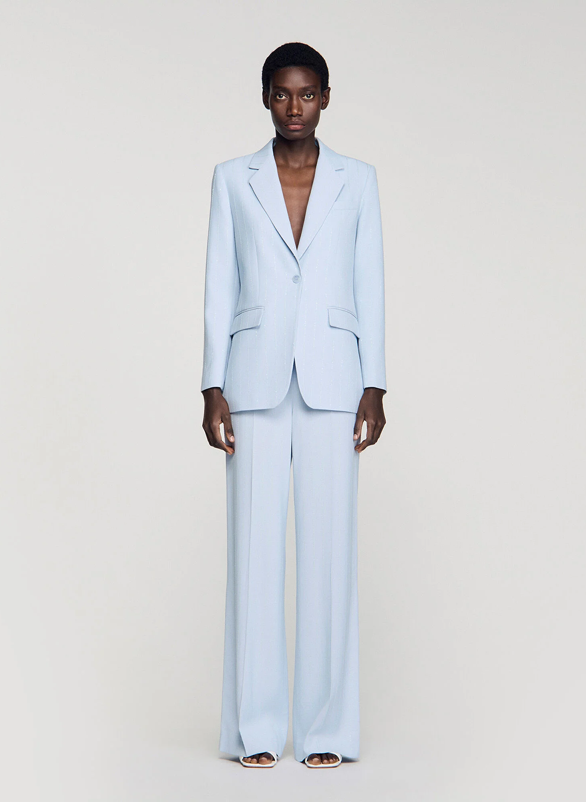 Straight suit jacket SANDRO Blue