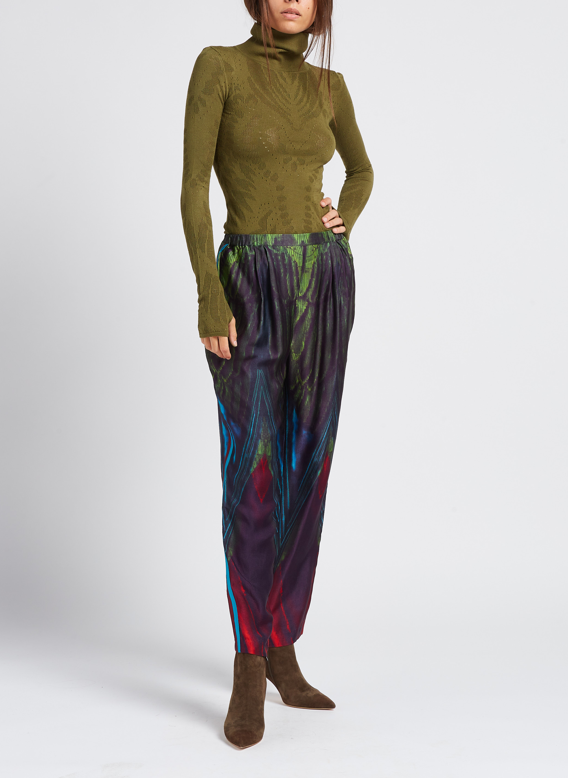 Pantalon imprimé taille haute MES DEMOISELLES Multicolore