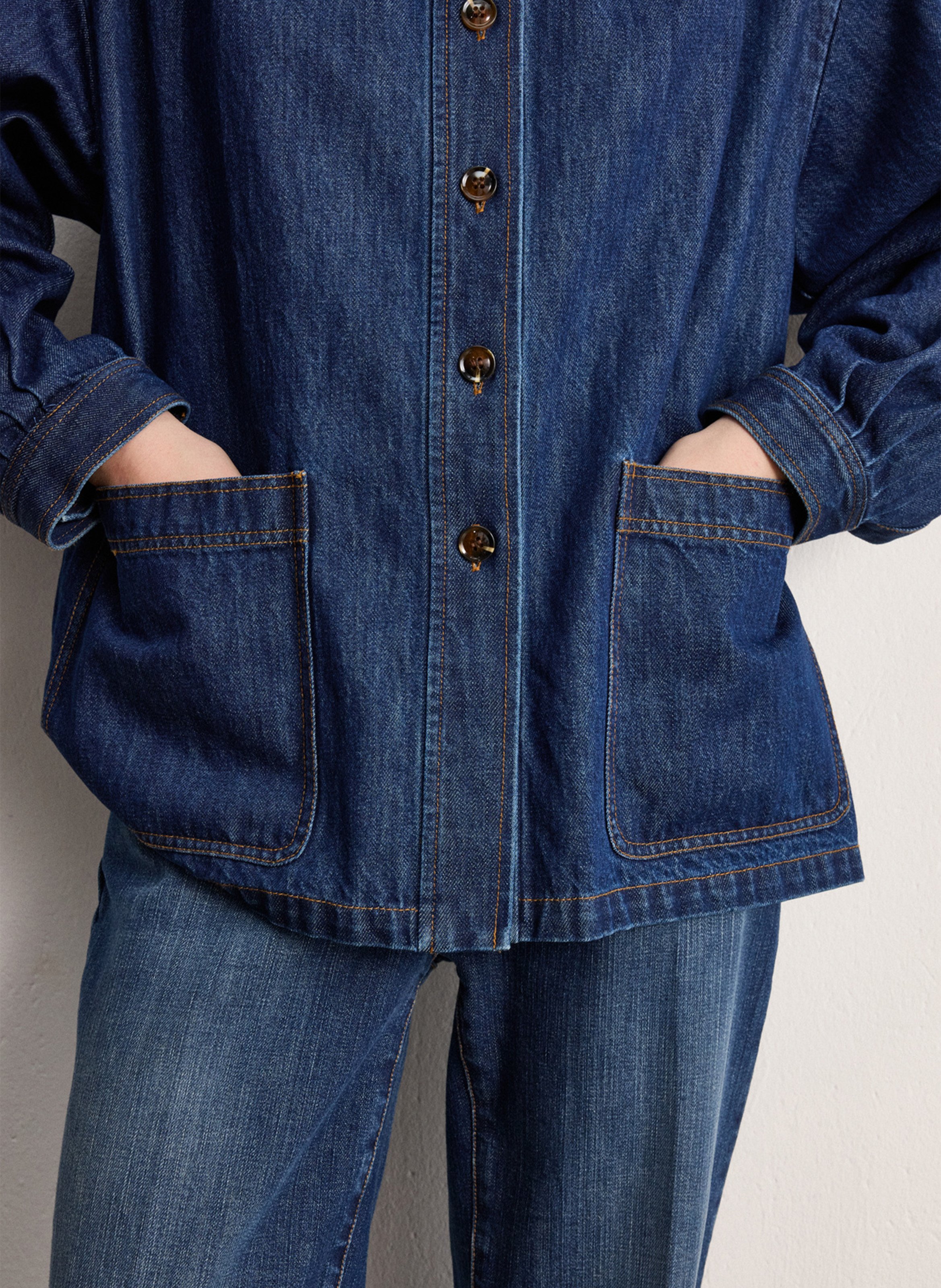 Cotton shirt with classic collar PABLO Blue