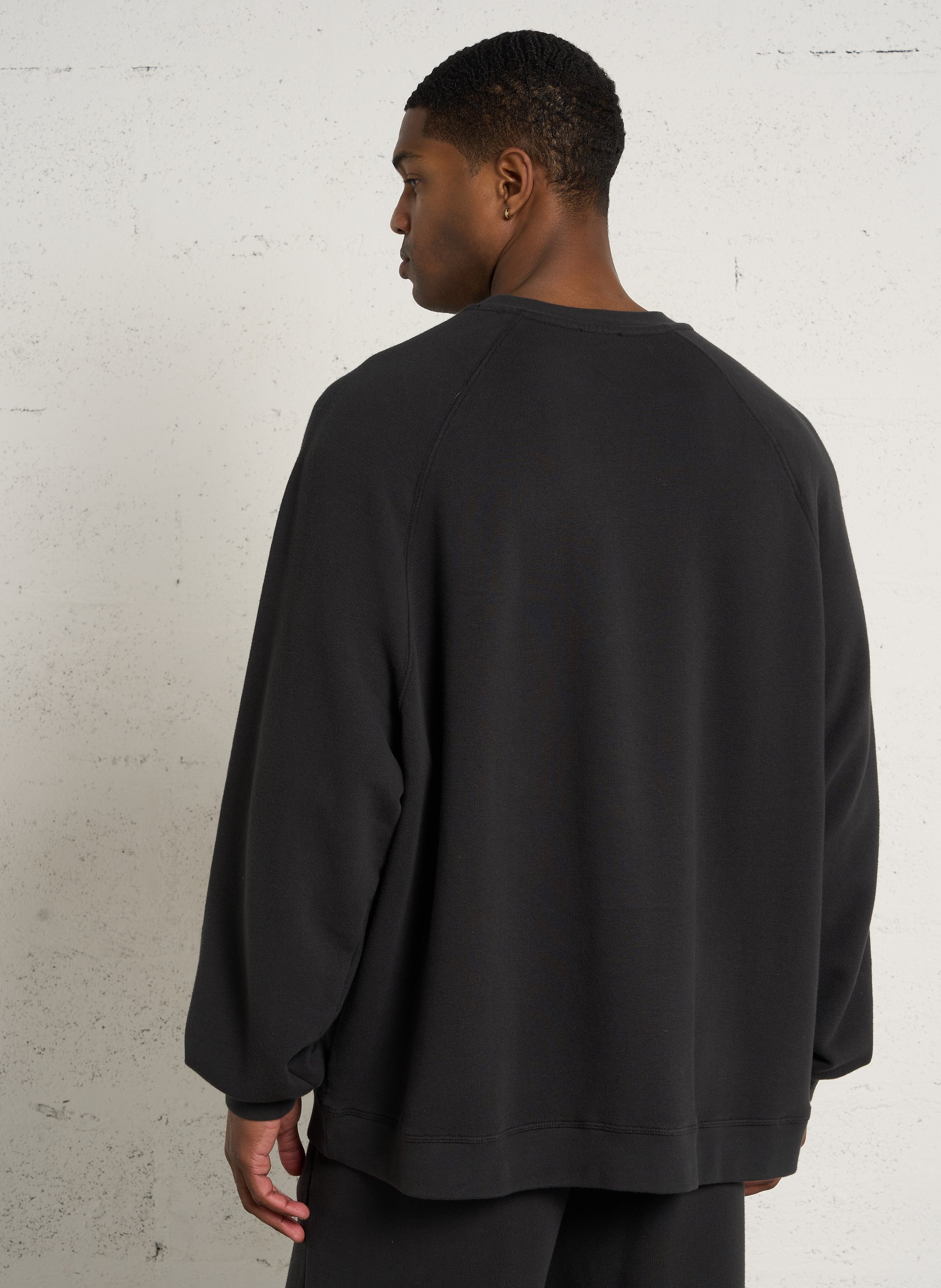 Loose round-neck solid sweatshirt AMERICAN VINTAGE Black