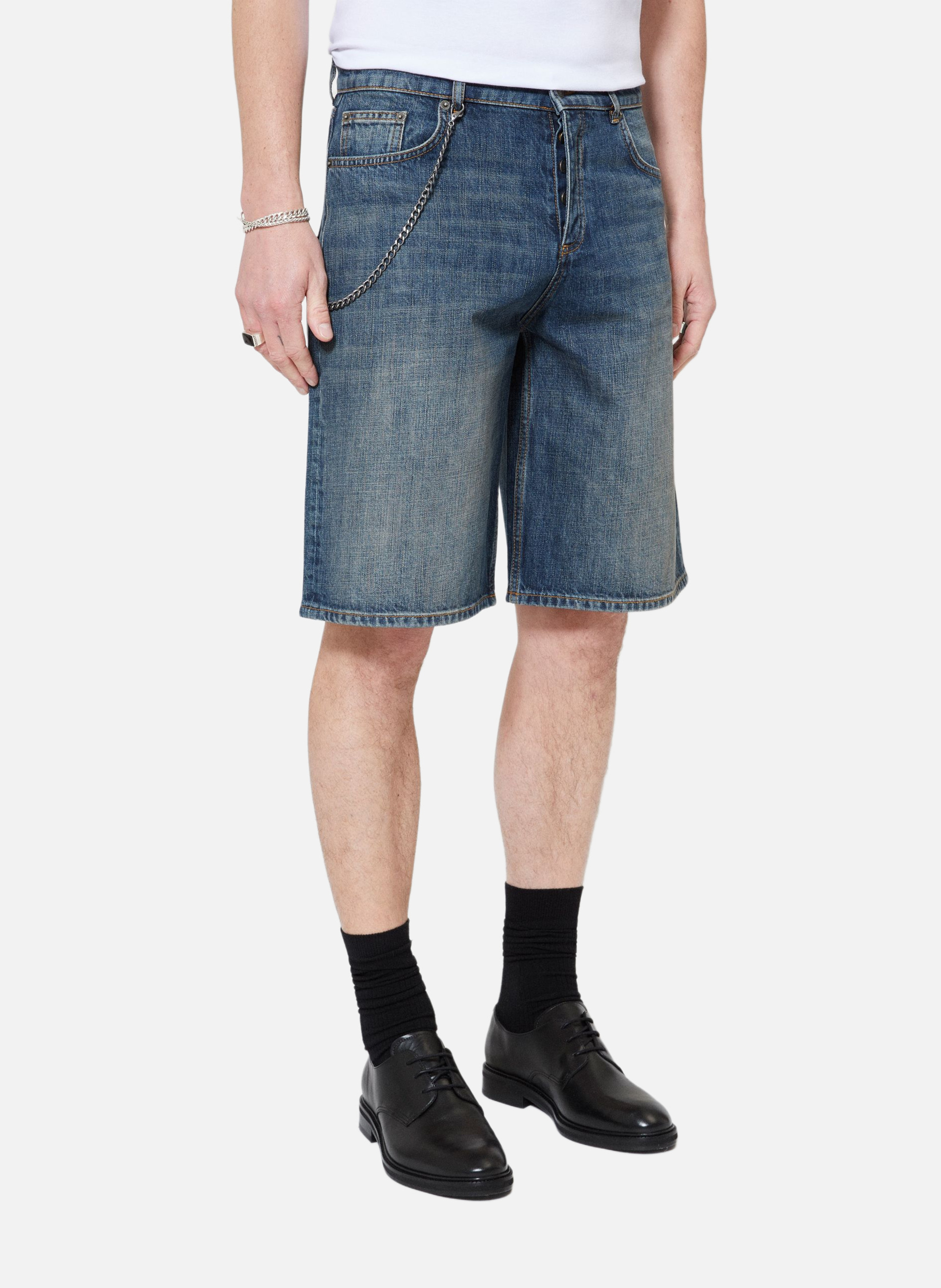 Short en denim avec chaîne THE KOOPLES Blue