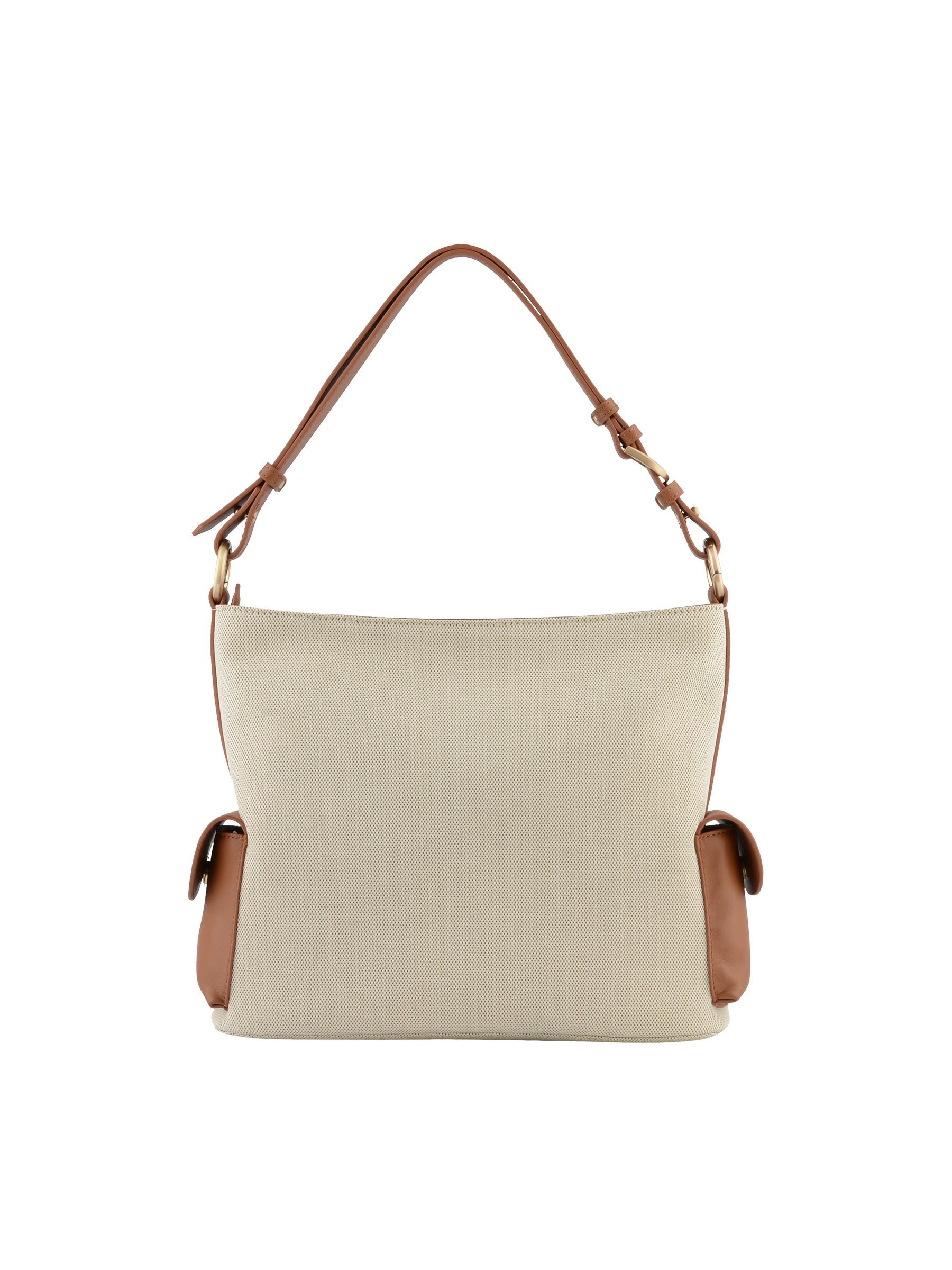 Calfskin leather shoulder bag POURCHET Golden