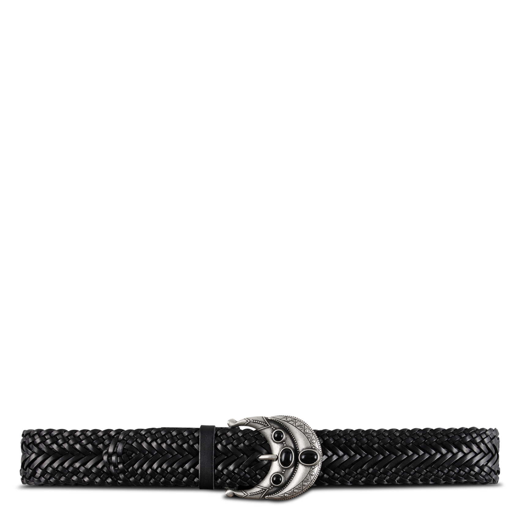 Gevlochten ceintuur van leer BA&SH Zwart