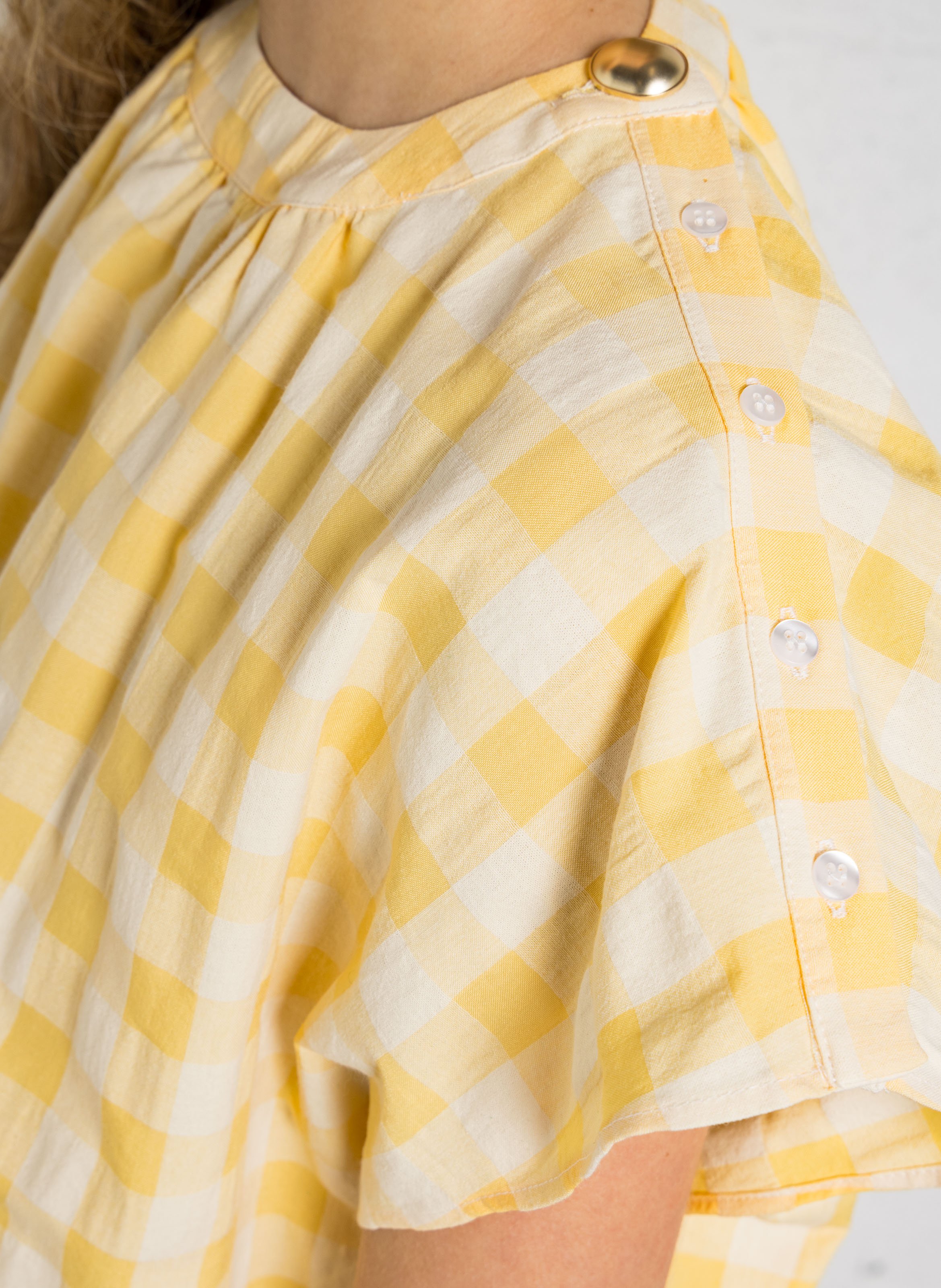 Rundhals-Top aus Baumwoll-Mix BELLEPIECE Gelb