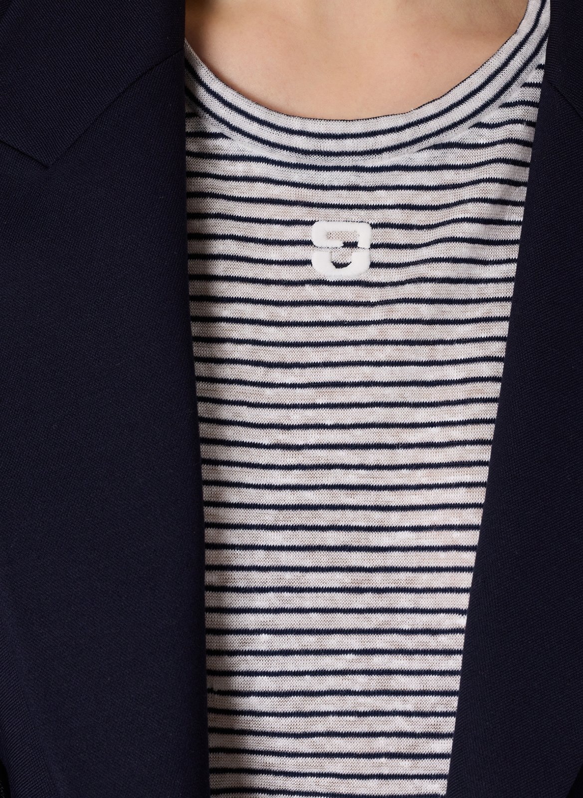 Tee-shirt droit col rond en lin et coton GERARD DAREL Bleu