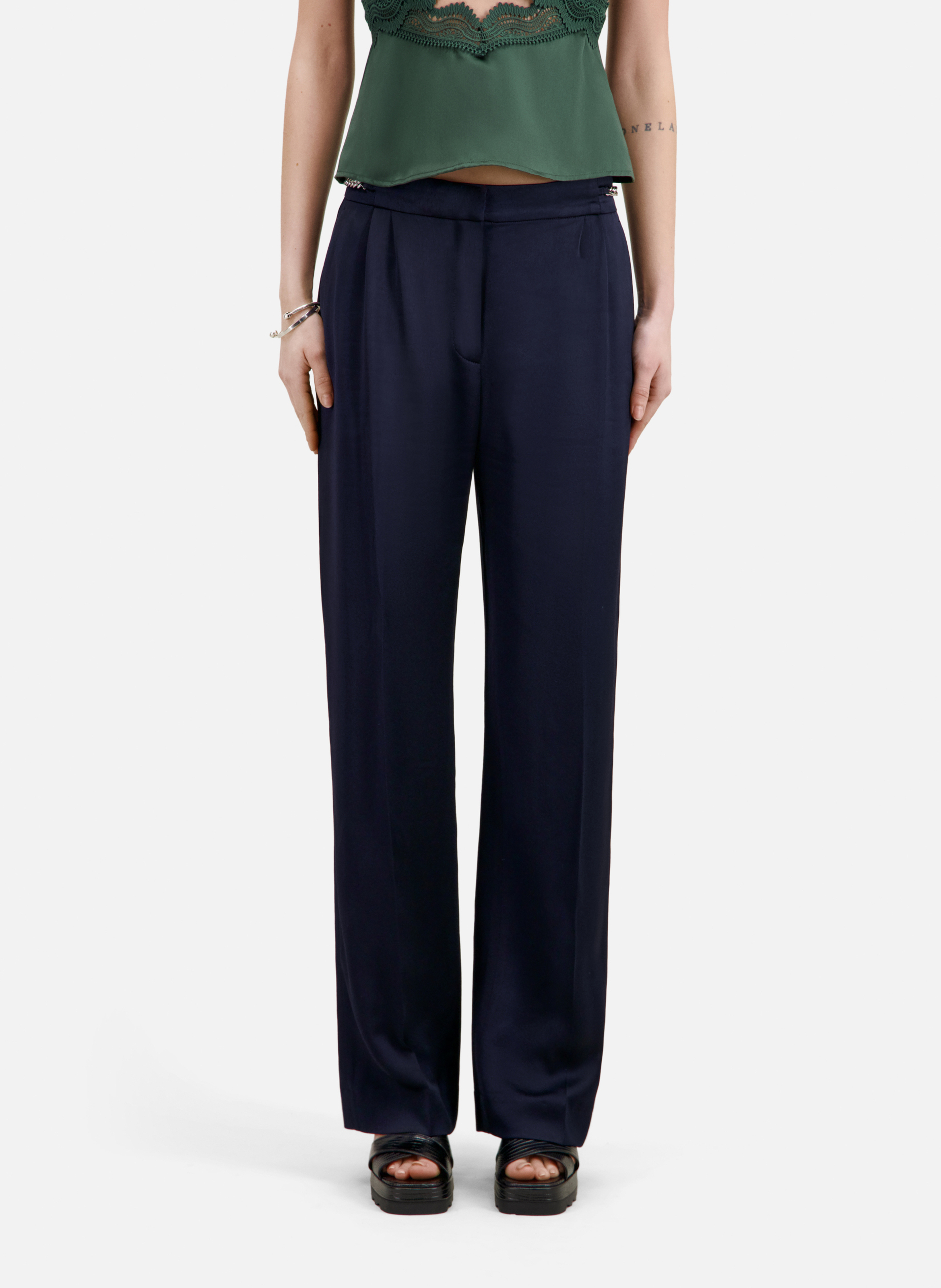 Pantalon droit à pinces THE KOOPLES Bleu