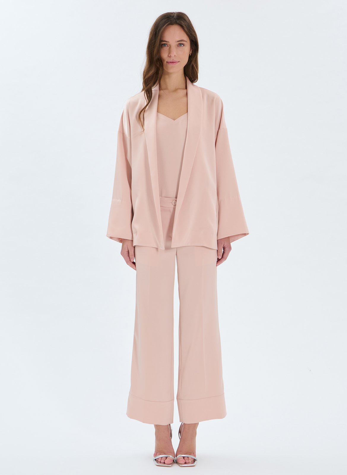 Pantalon droit satiné ZAPA Beige