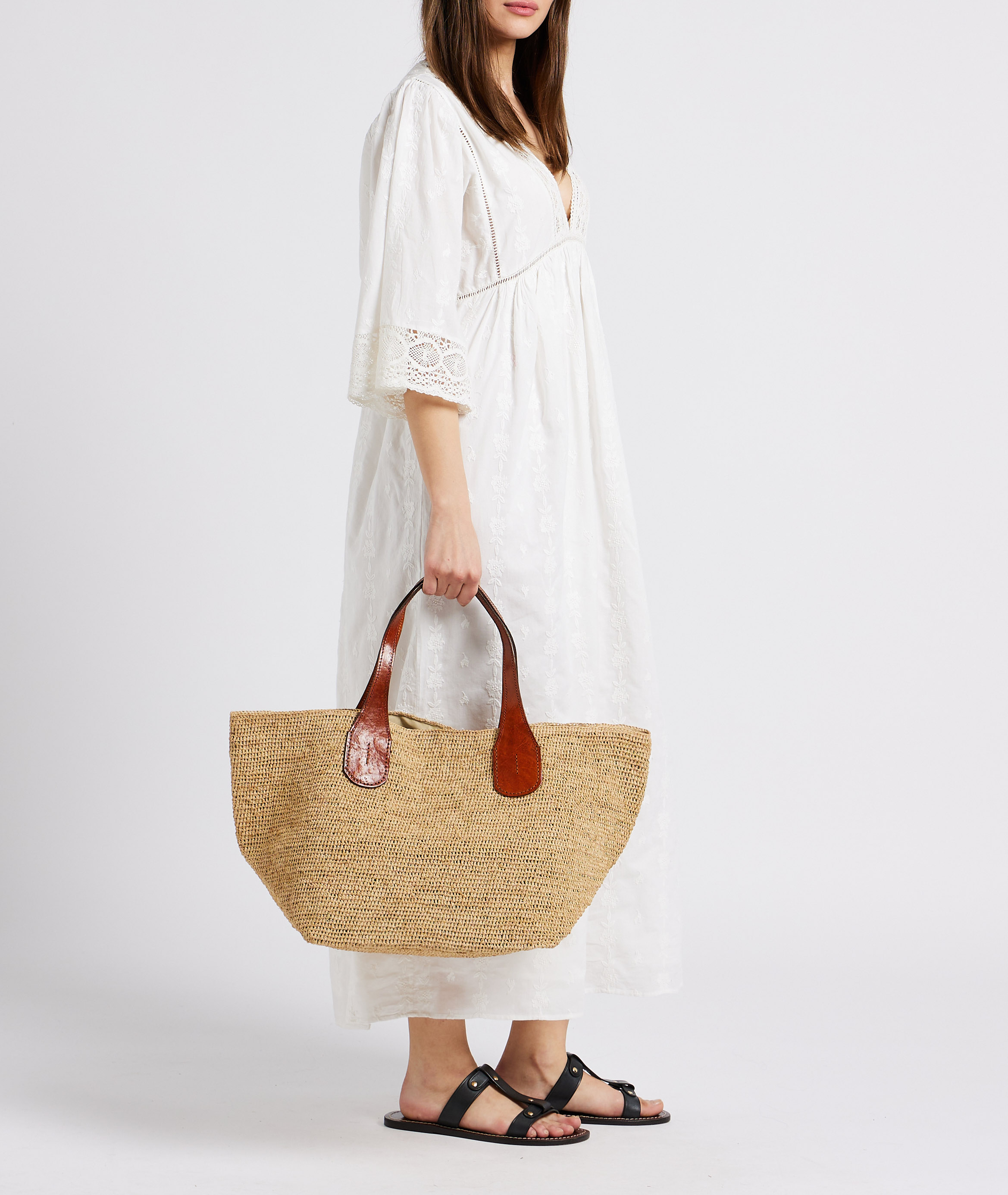 Raffia tote bag IBELIV Beige