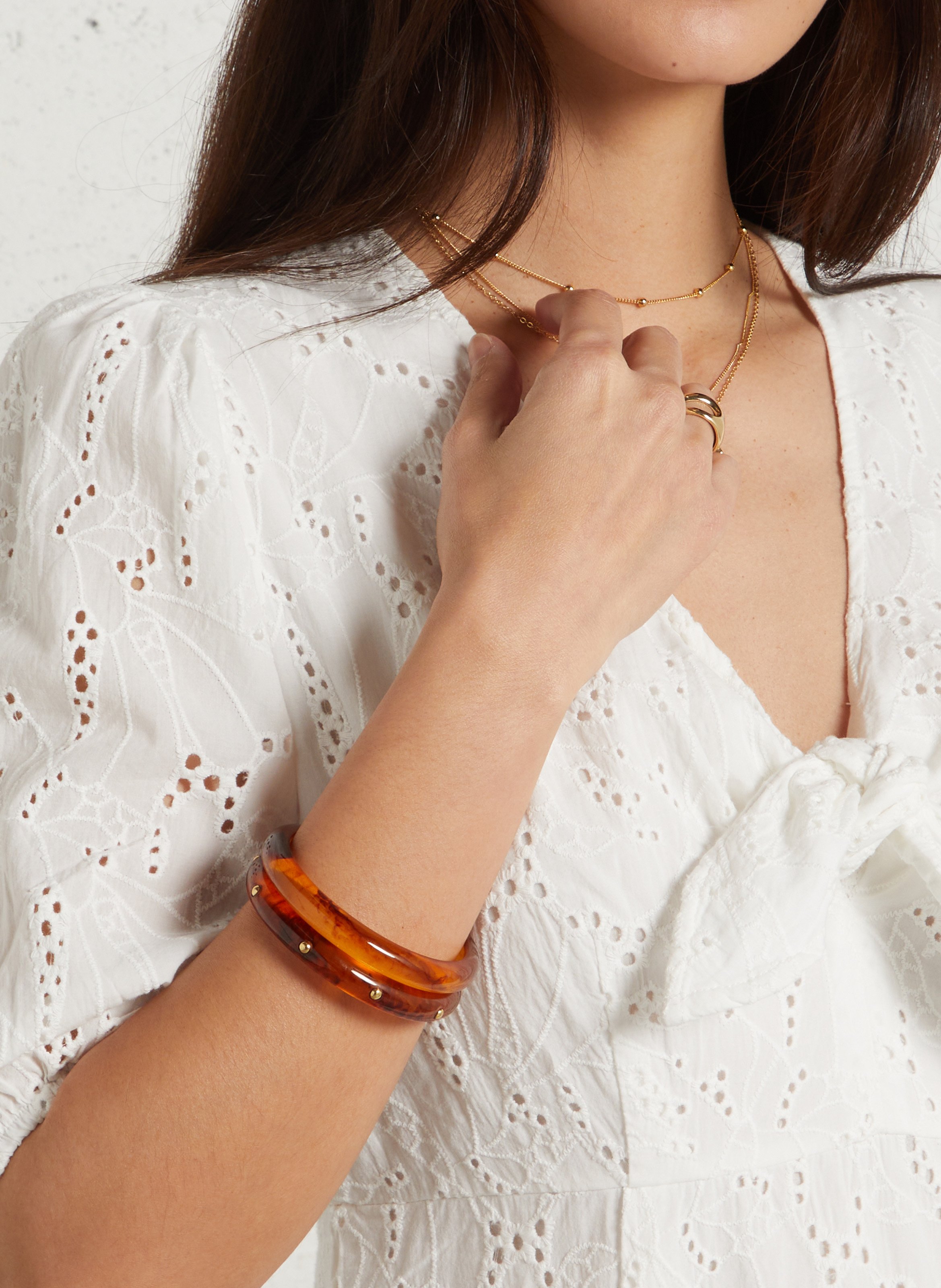 Set aus 2 dünnen Armreifen FEEKA Braun