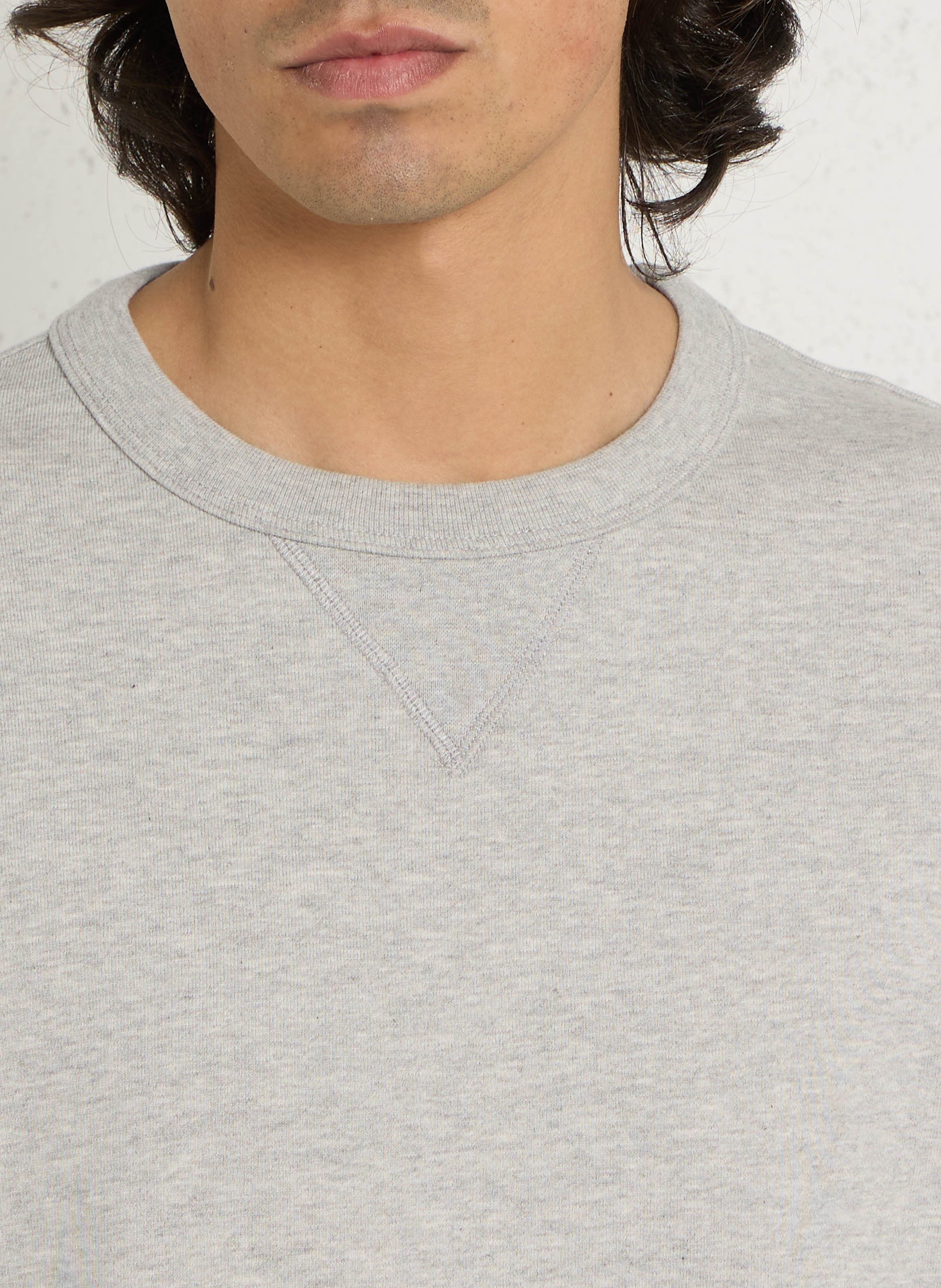 Sweat col rond en coton AU PRINTEMPS PARIS Gris