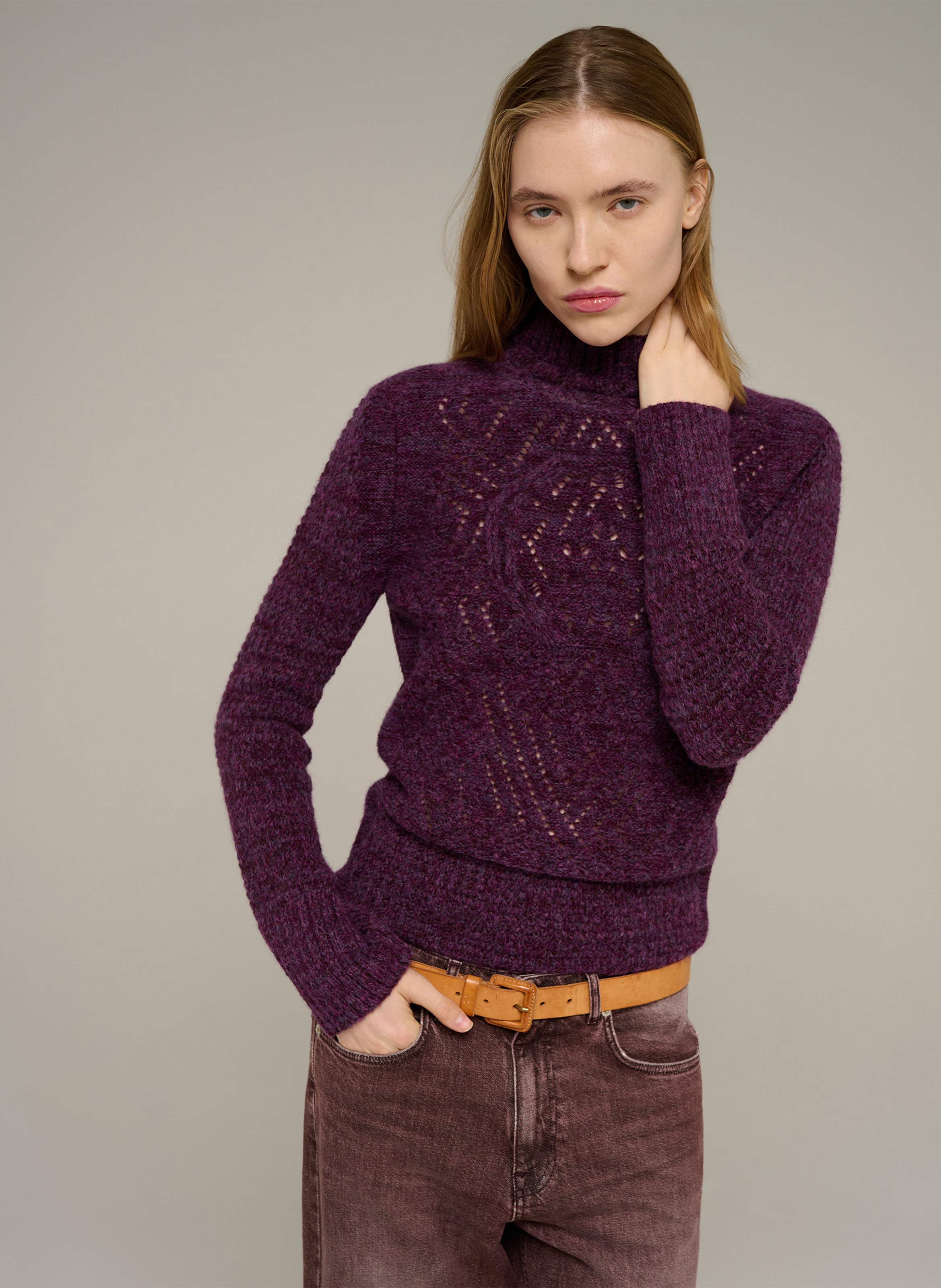 Pull moulant en laine mélangée COTELAC