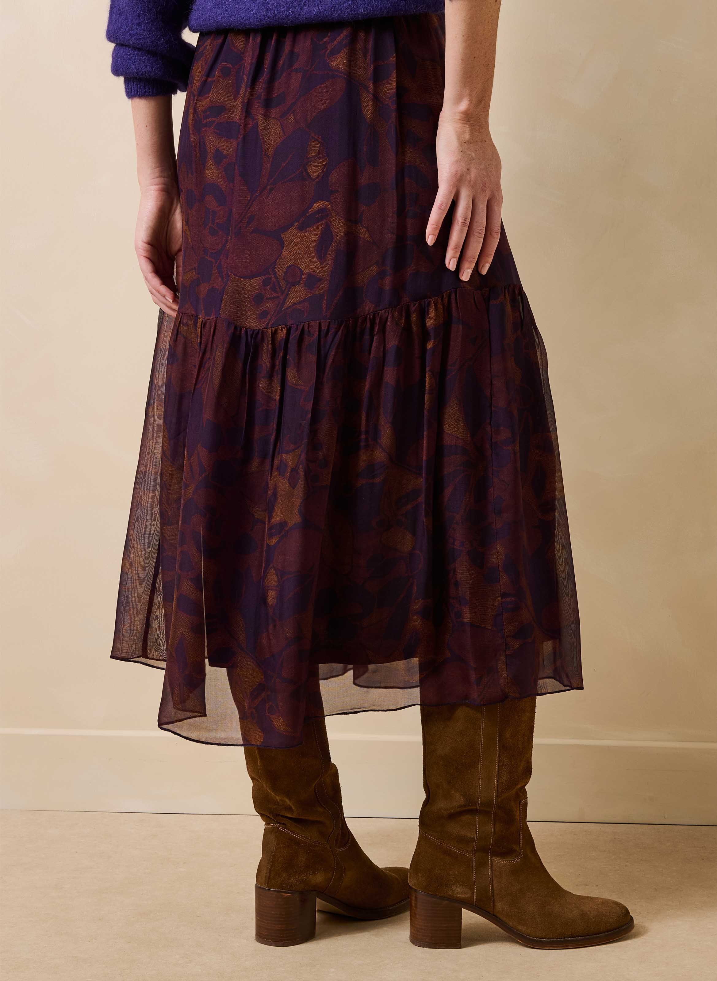 Jupe midi évasée imprimée LA FEE MARABOUTEE Multicolored