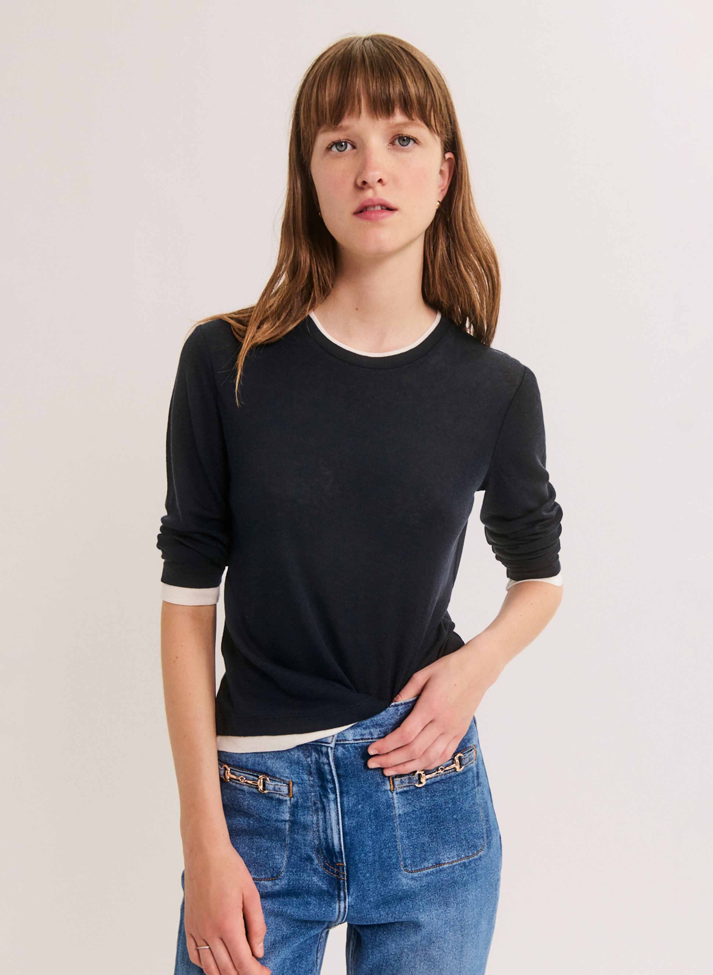 Straight-cut round-neck T-shirt PABLO Blue