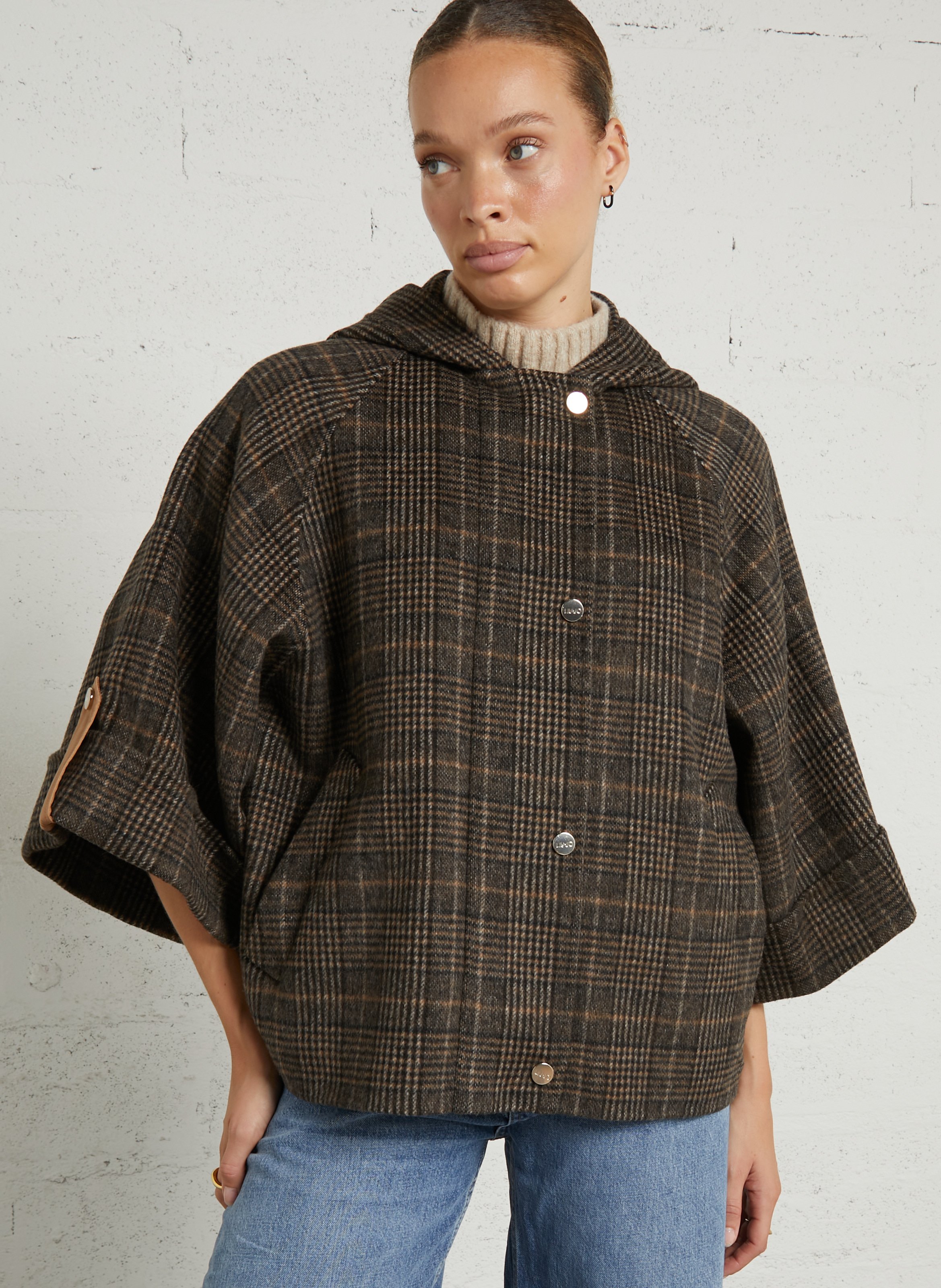 Weite Wollmischungsjacke LIU JO Braun
