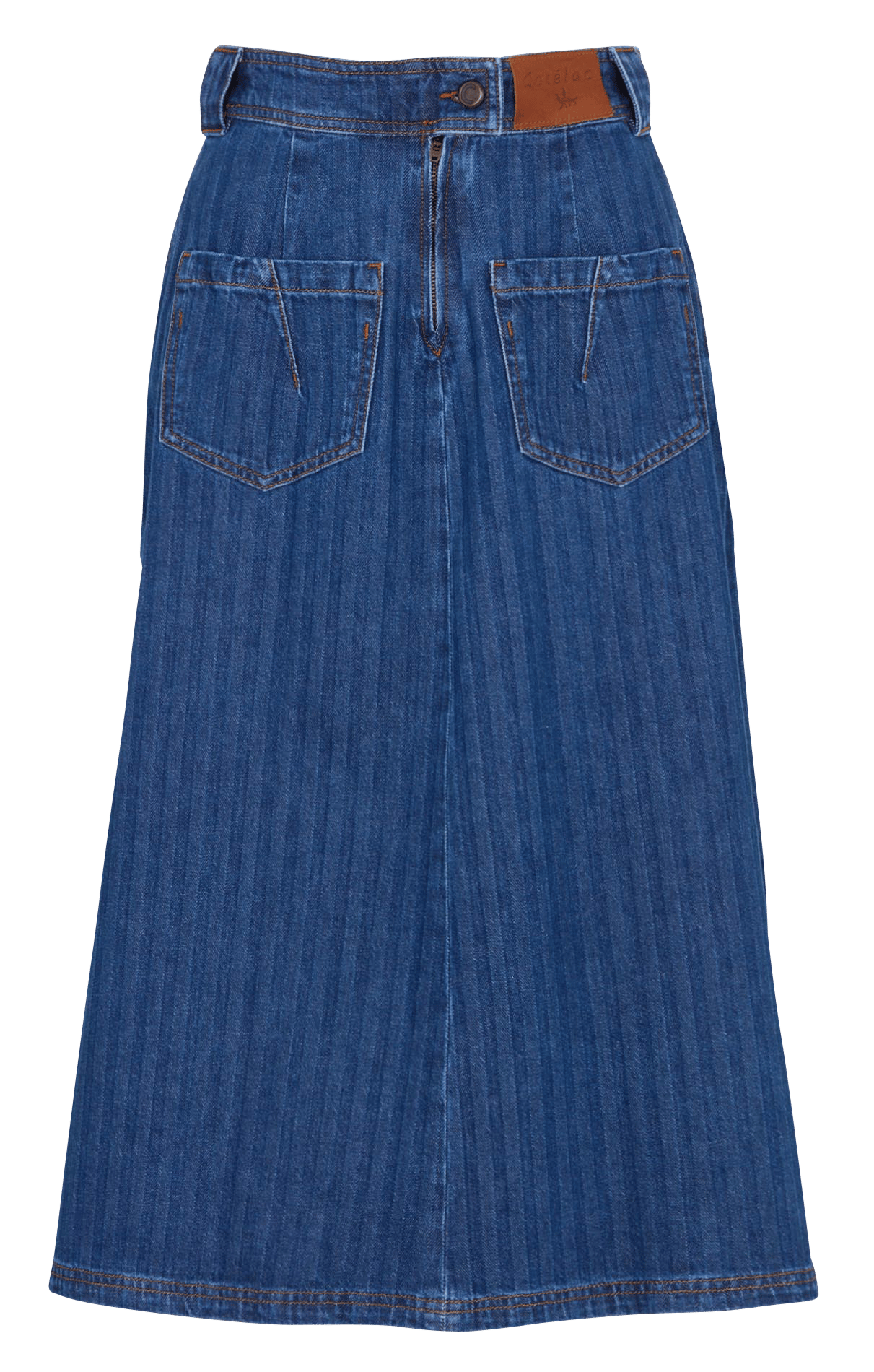 Middellange gerende rok van tencel COTELAC Blauw