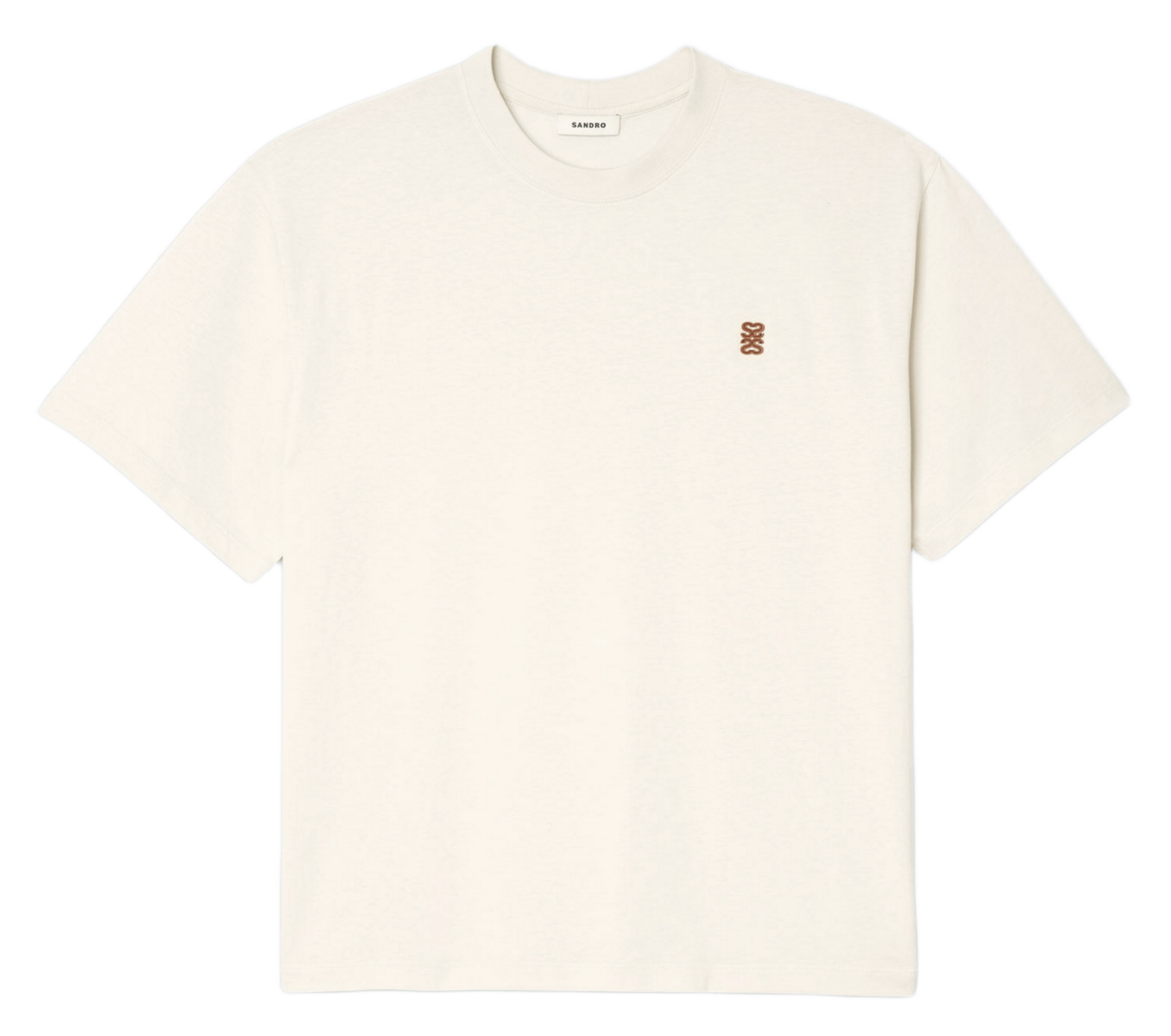 Tee-shirt col rond en coton SANDRO Beige