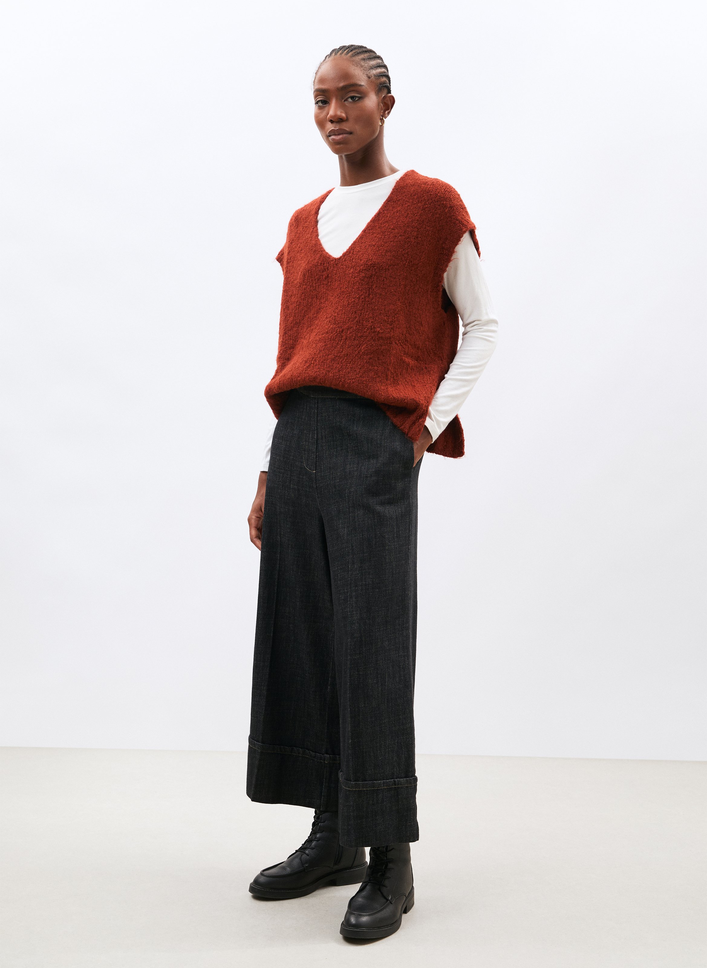 Oversized sleeveless sweater HUMILITY Orange