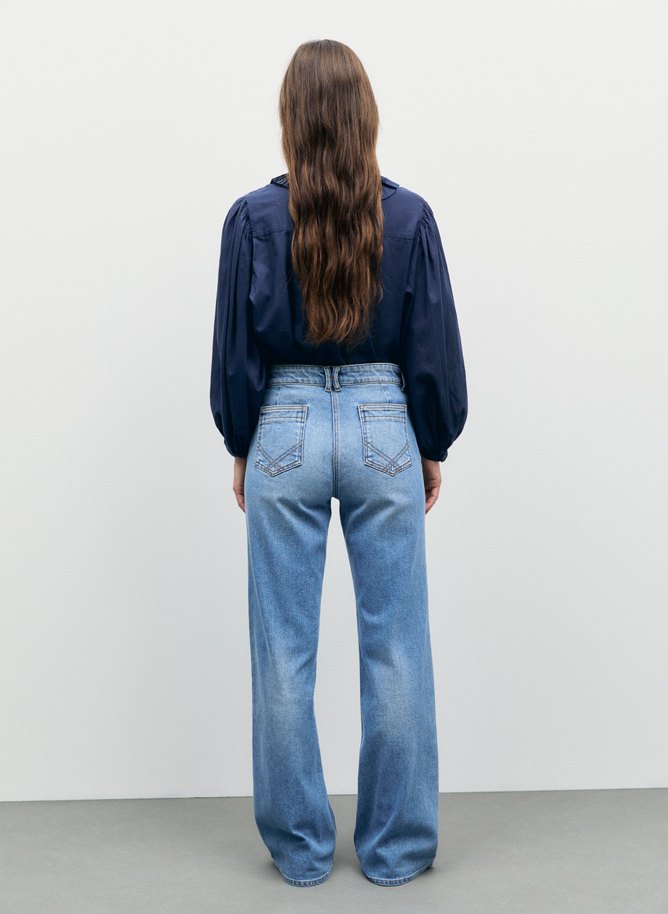High-rise flared cotton-blend jeans GERARD DAREL Blue