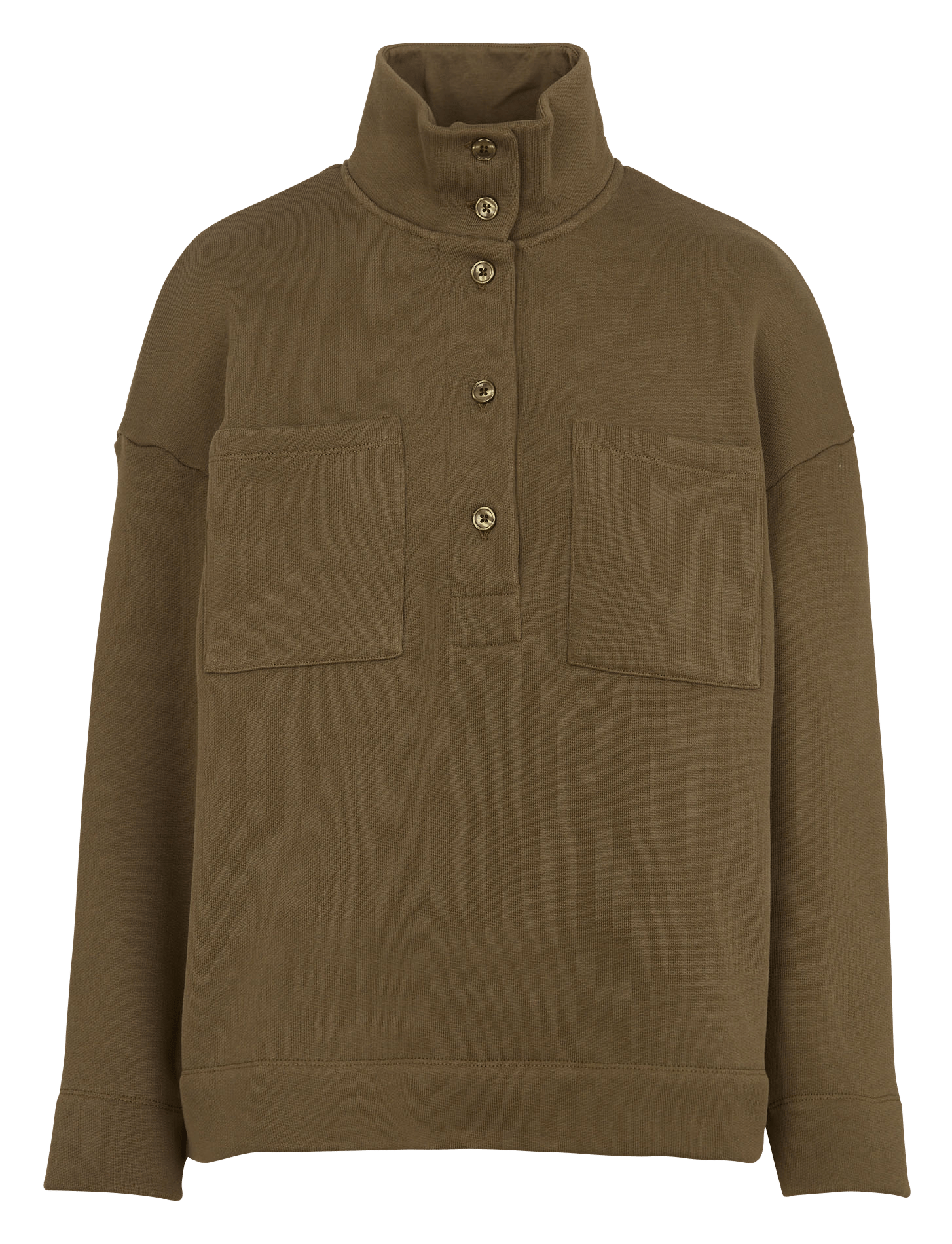 Weiter Sweatshirt mit geknöpftem Stehkragen BENSIMON