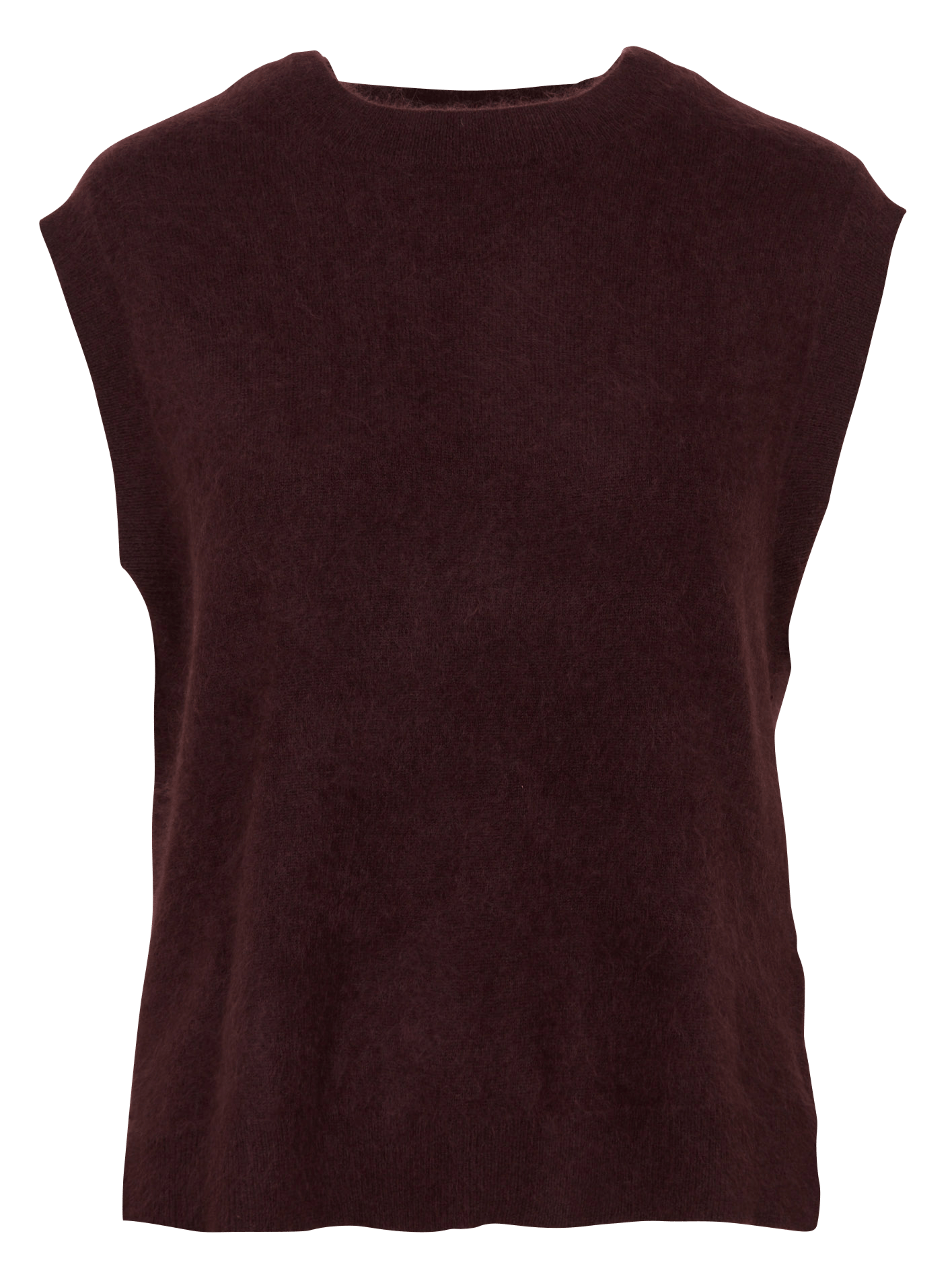 Straight sleeveless crew-neck sweater in wool and cashmere SUD EXPRESS