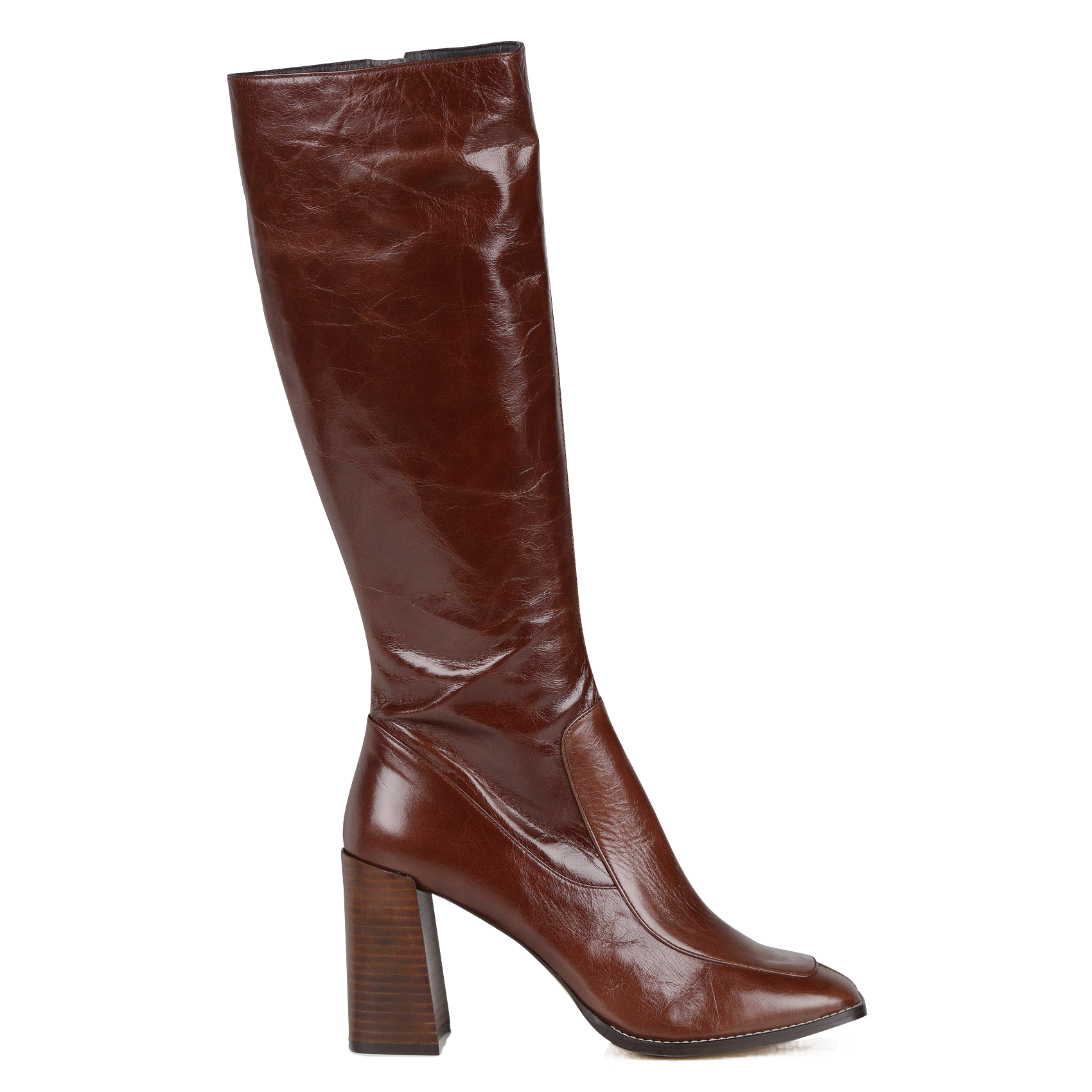 Vintage-Lederstiefel mit Absatz JONAK