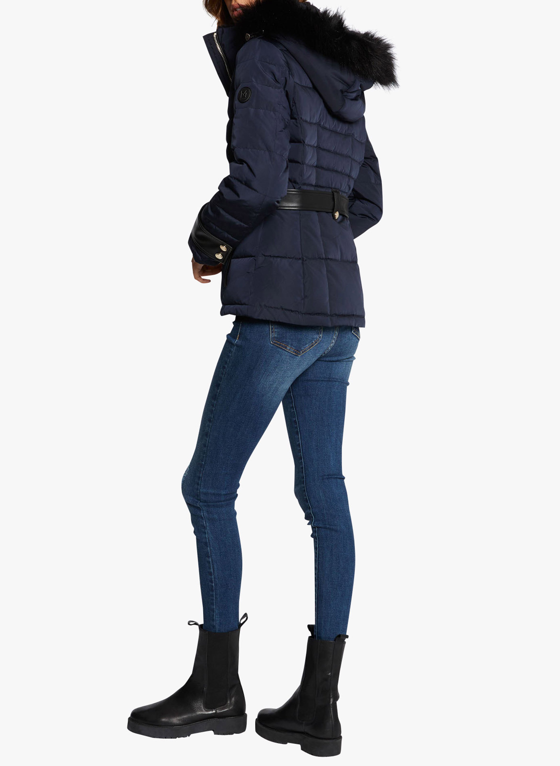 Donsjack met opstaande kraag en capuchon MORGAN Blauw