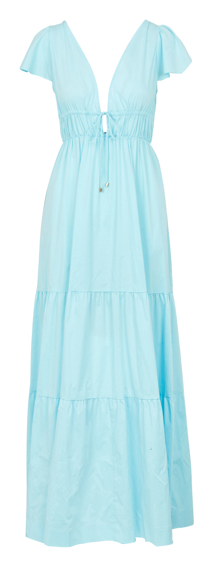 Long cotton-blend poplin dress TWINSET Blue
